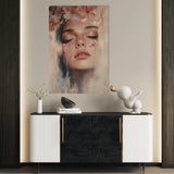 Portrait 203 Canvas Art 18" x 24" / 45 x 60 cm / Black
