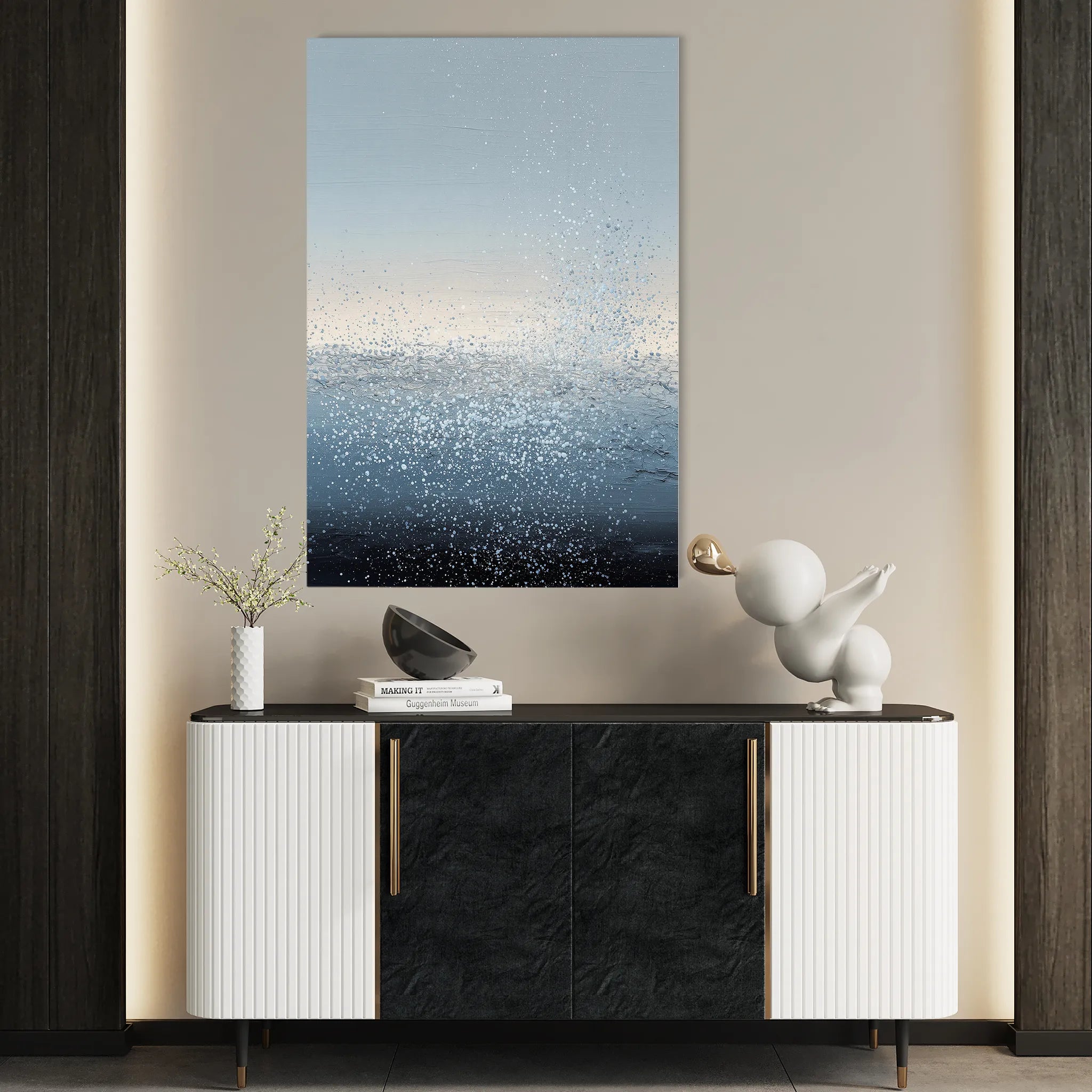 Abstract 2033 Canvas Art 18" x 24" / 45 x 60 cm / Black