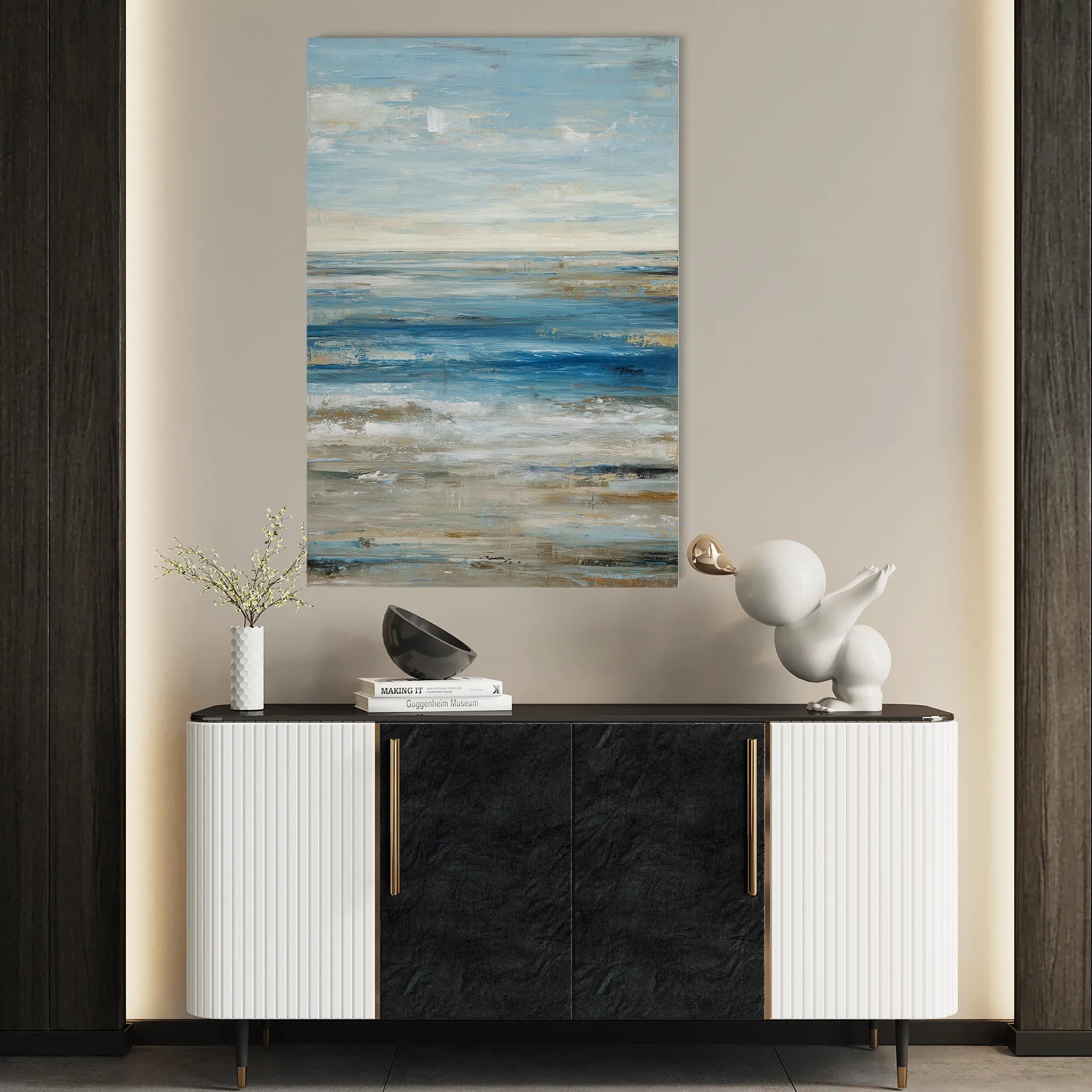 Abstract 2034 Canvas Art 18" x 24" / 45 x 60 cm / Black