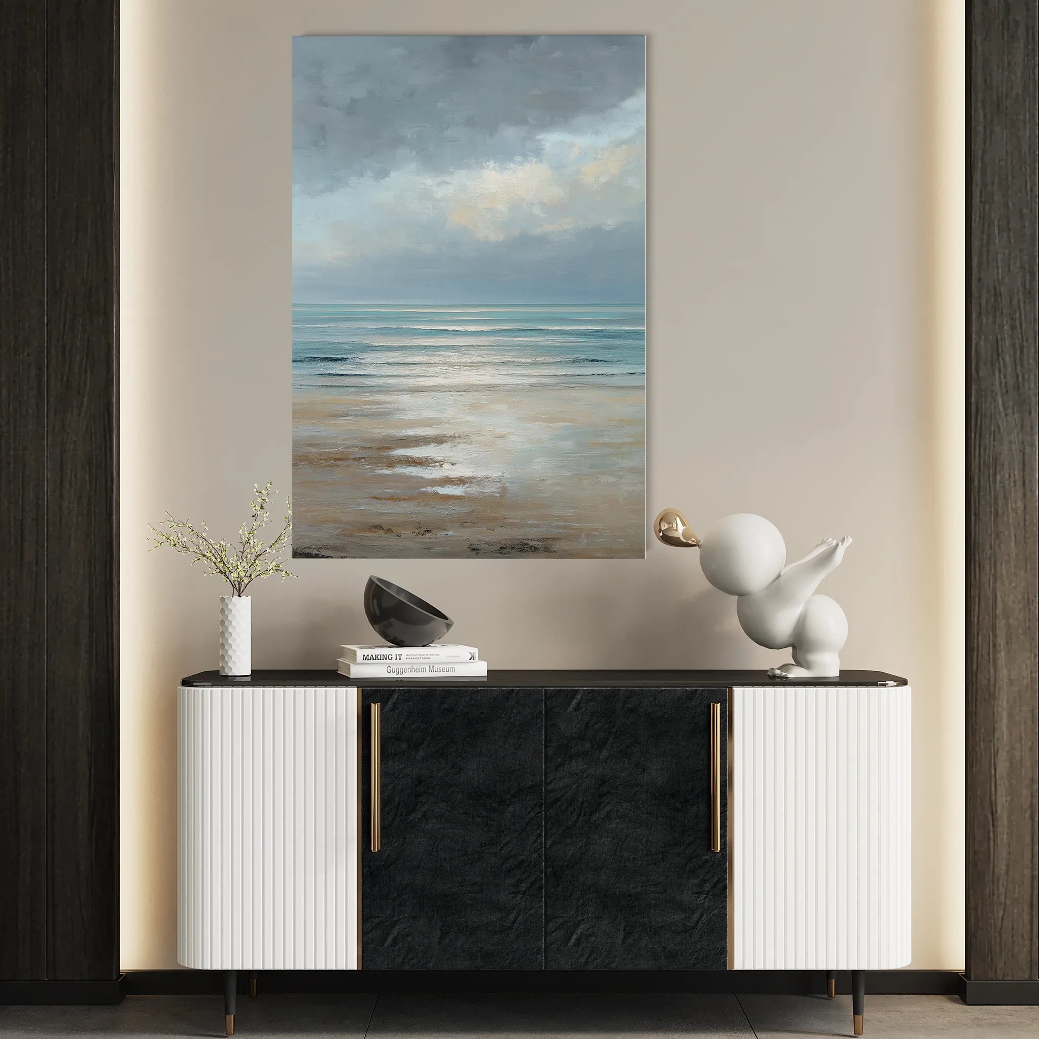 Abstract 2037 Canvas Art 18" x 24" / 45 x 60 cm / Black