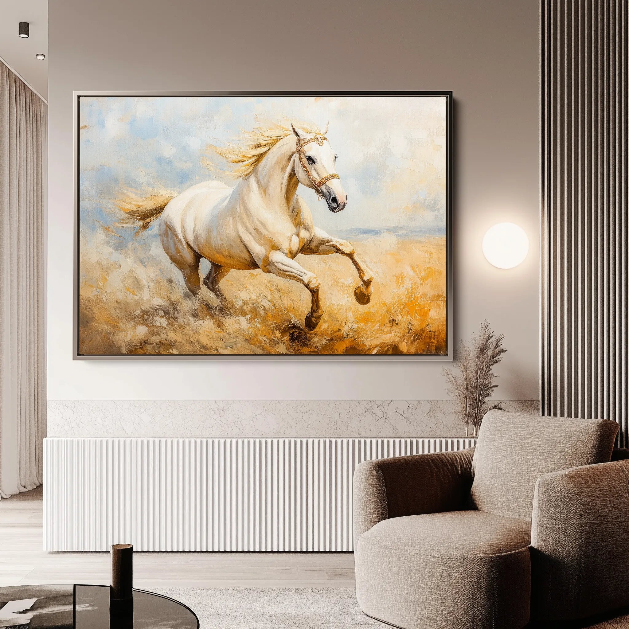 Horses 204 Canvas Art 18" x 24" / 45 x 60 cm / Black