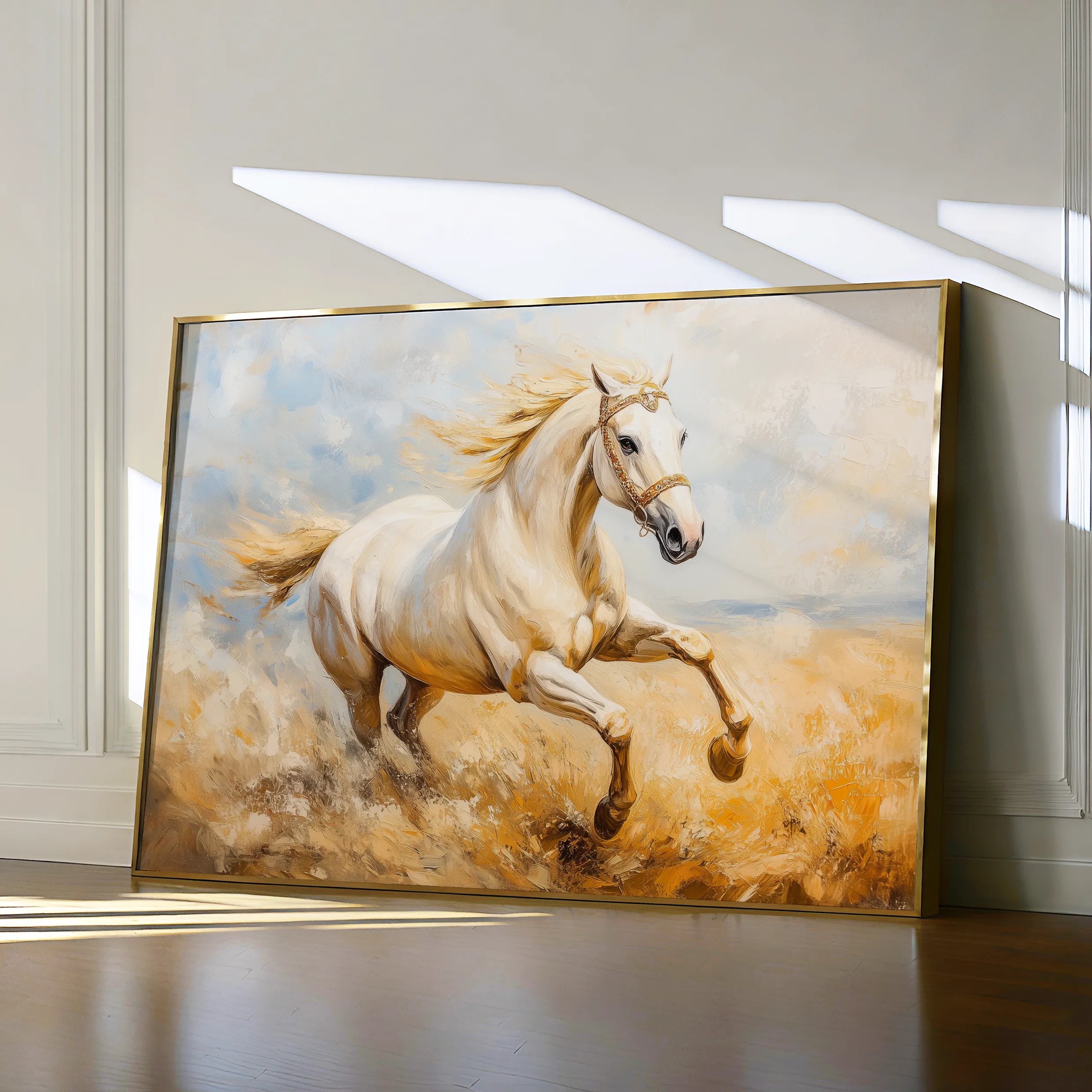 Horses 204 Canvas Art 18" x 24" / 45 x 60 cm / Black