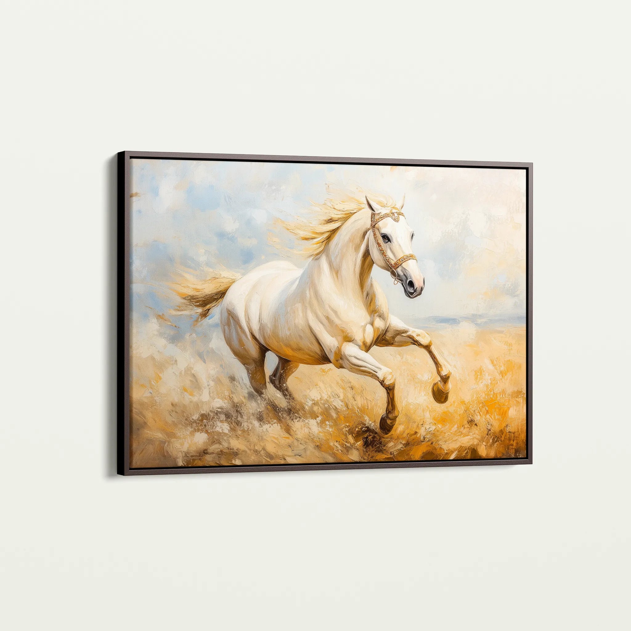 Horses 204 Canvas Art 18" x 24" / 45 x 60 cm / Black