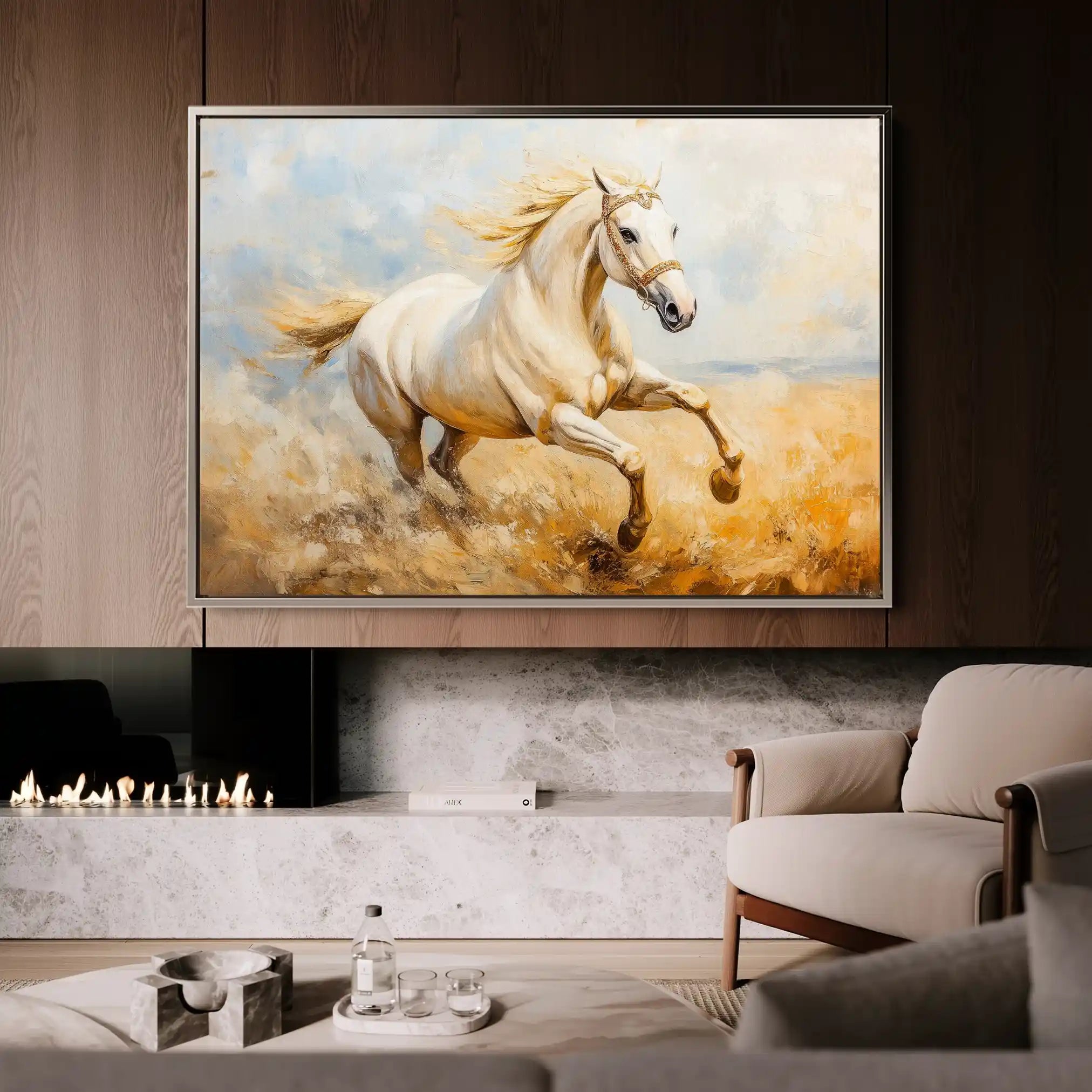 Horses 204 Canvas Art 60 x 40 cm / Black