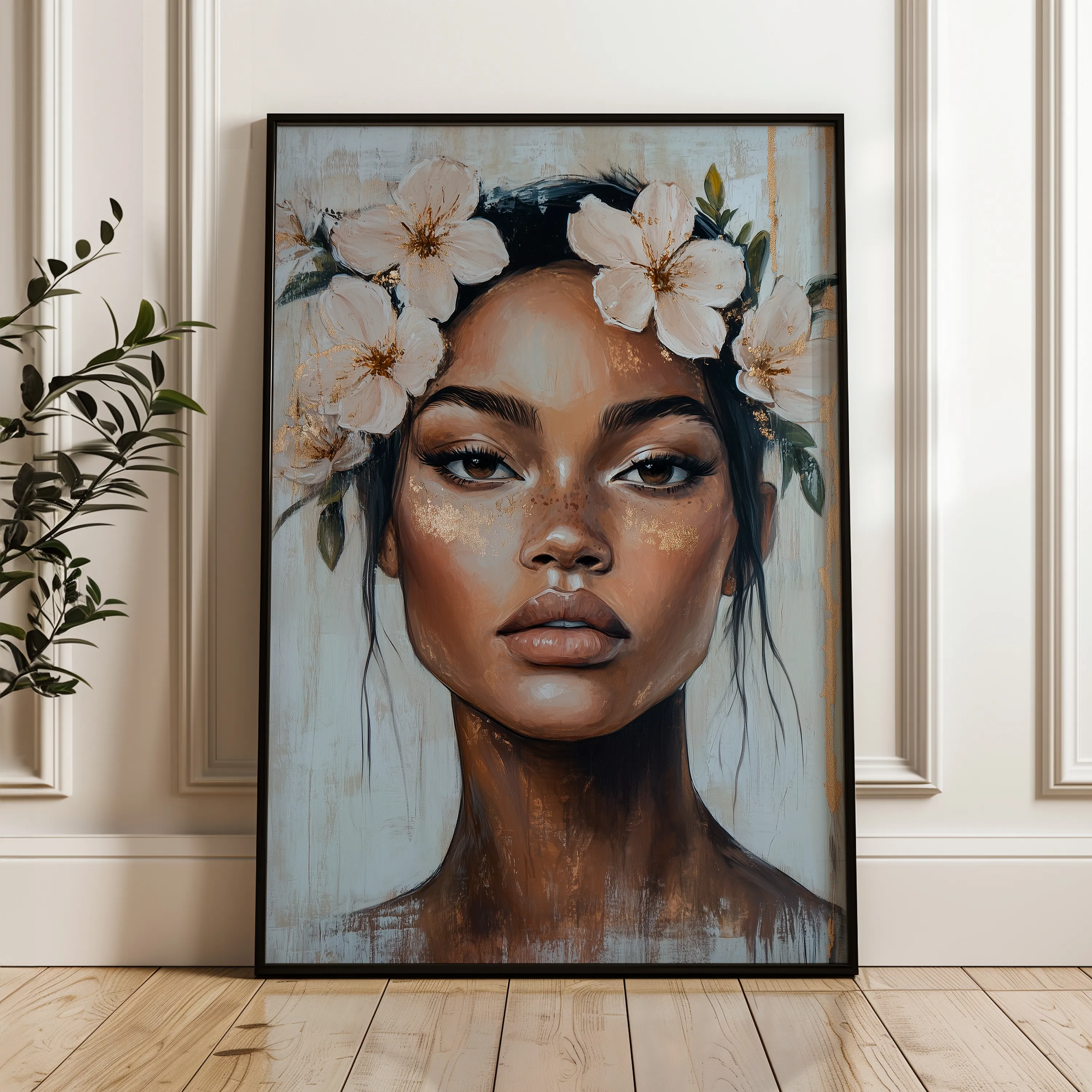 Portrait 204 Canvas Art 18" x 24" / 45 x 60 cm / Black