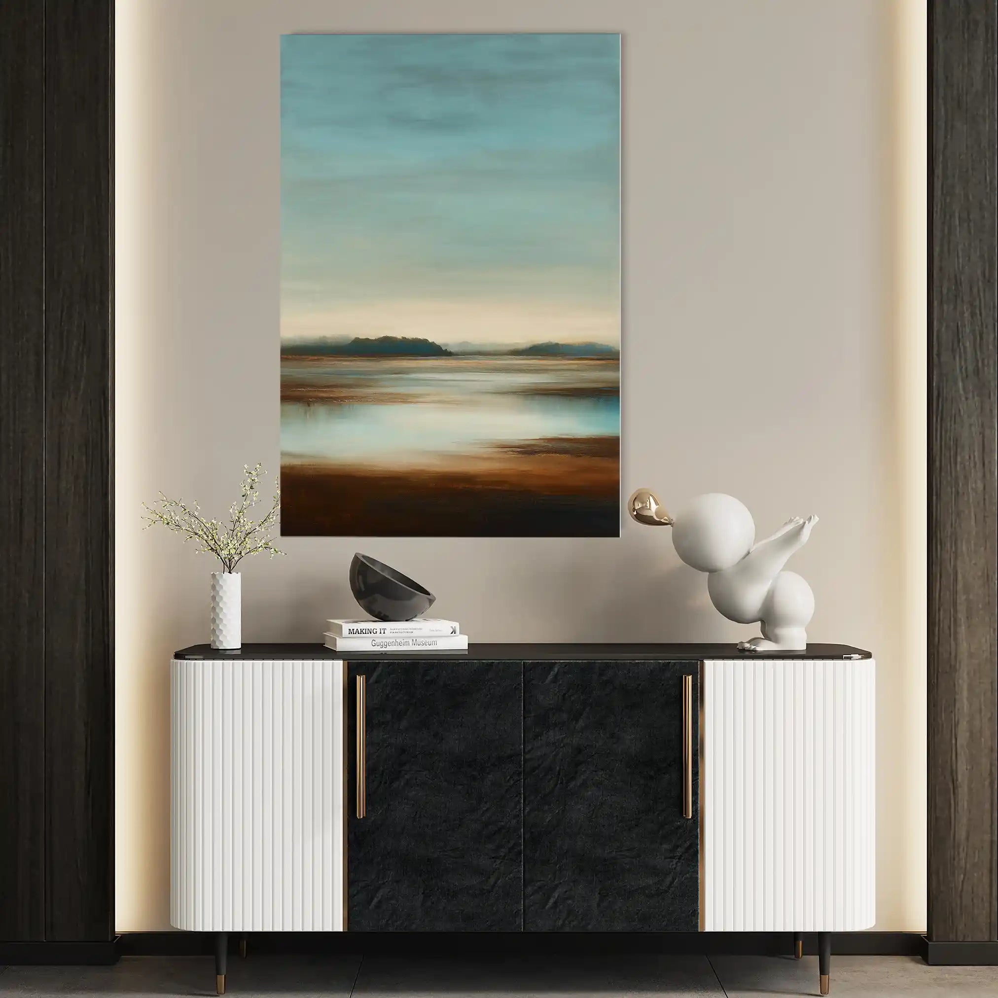 Abstract 2040 Canvas Art 18" x 24" / 45 x 60 cm / Black