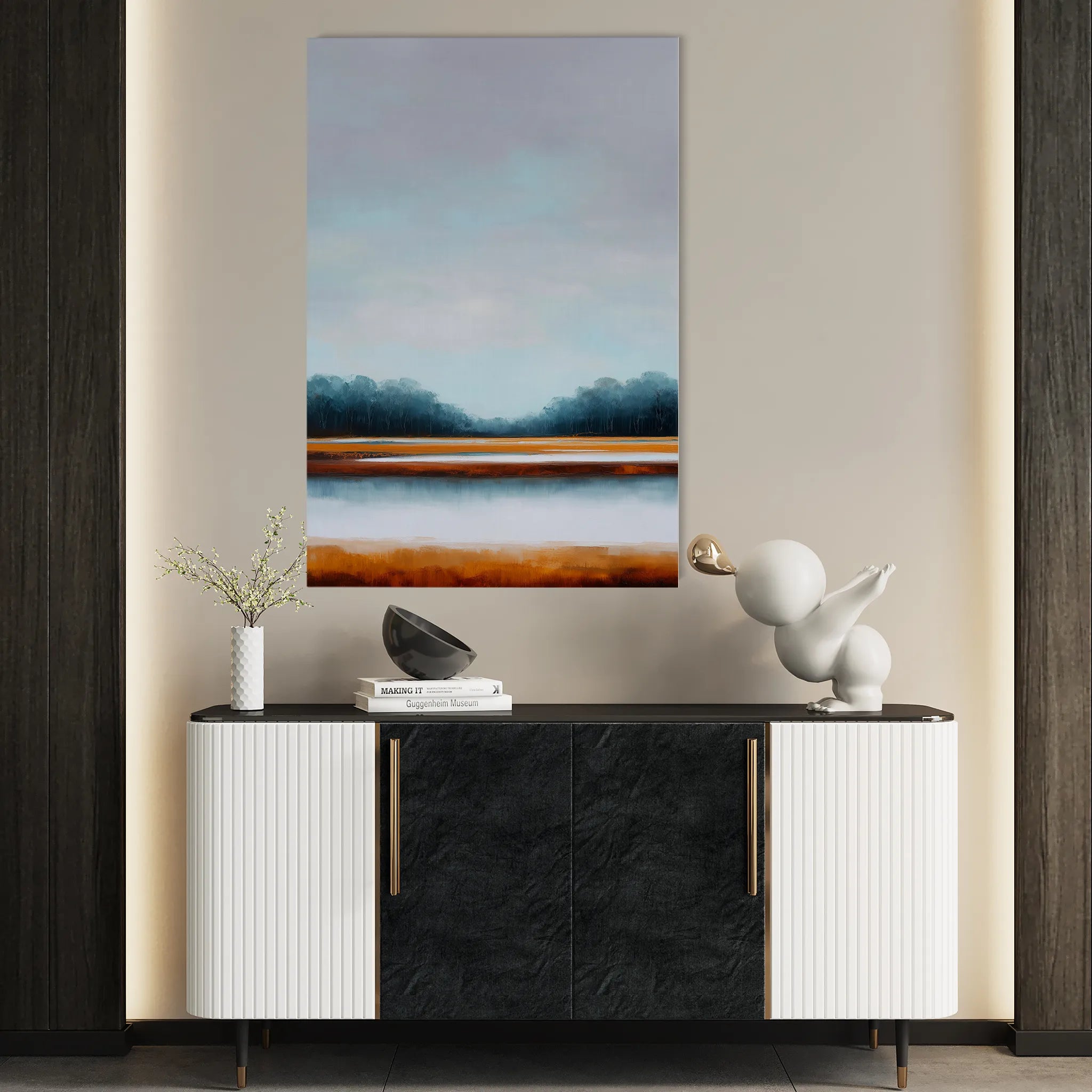 Abstract 2041 Canvas Art 18" x 24" / 45 x 60 cm / Black