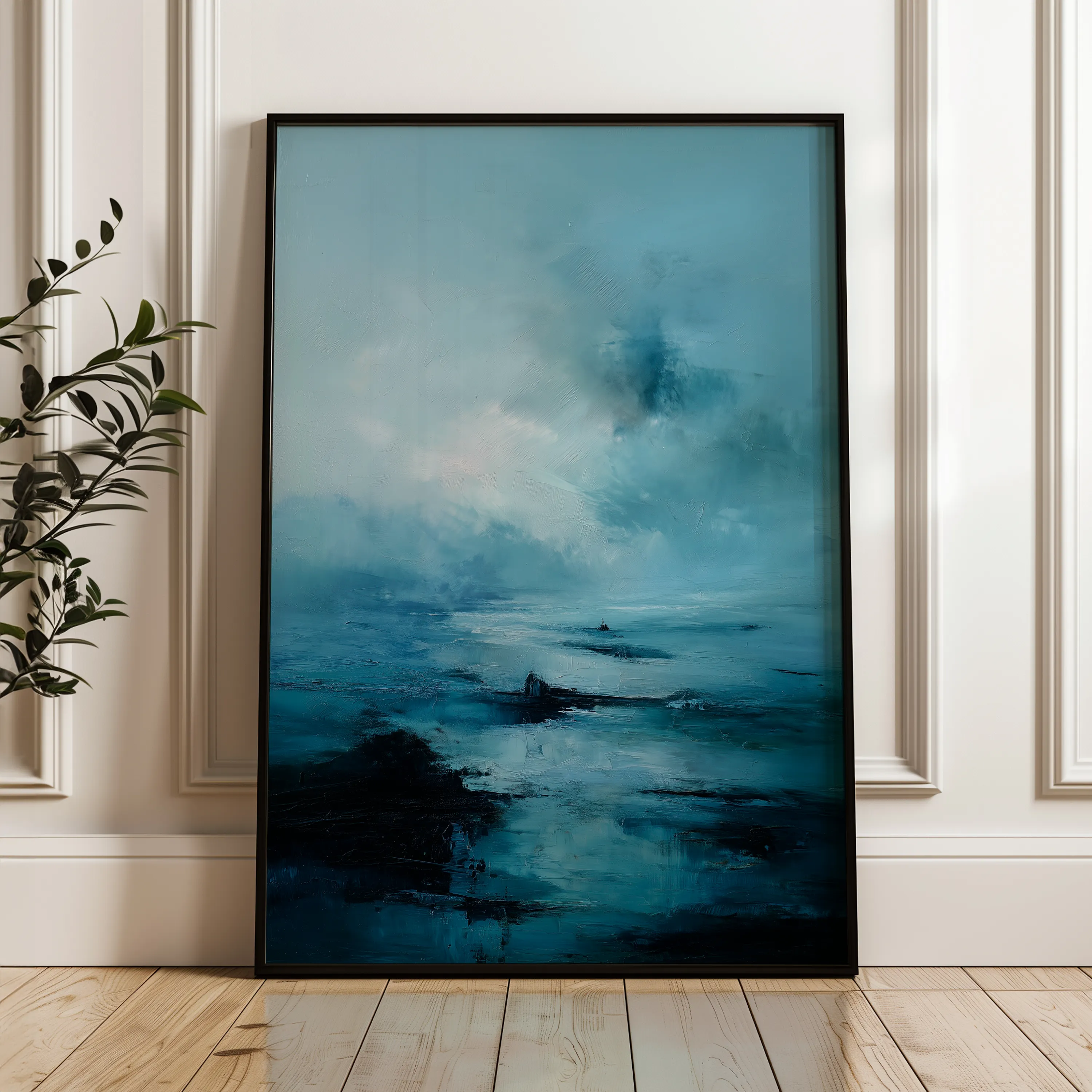 Abstract 2044 Canvas Art 18" x 24" / 45 x 60 cm / Black