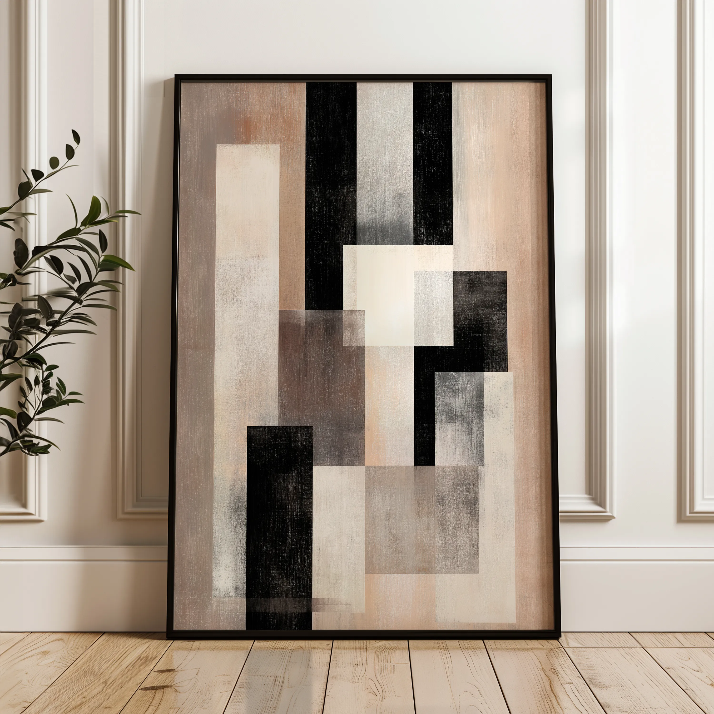 Abstract 2045 Canvas Art 18" x 24" / 45 x 60 cm / Black