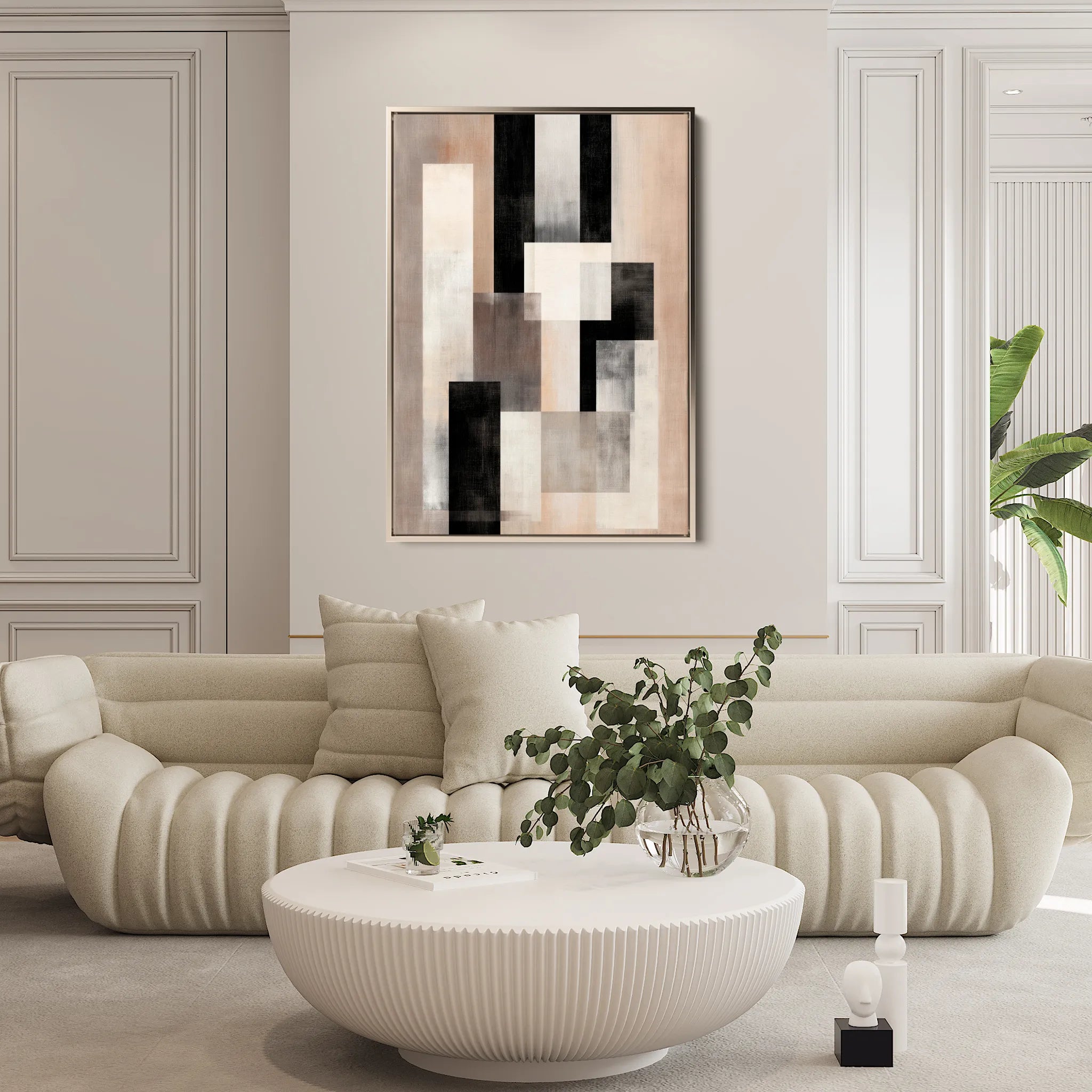 Abstract 2045 Canvas Art 18" x 24" / 45 x 60 cm / Black