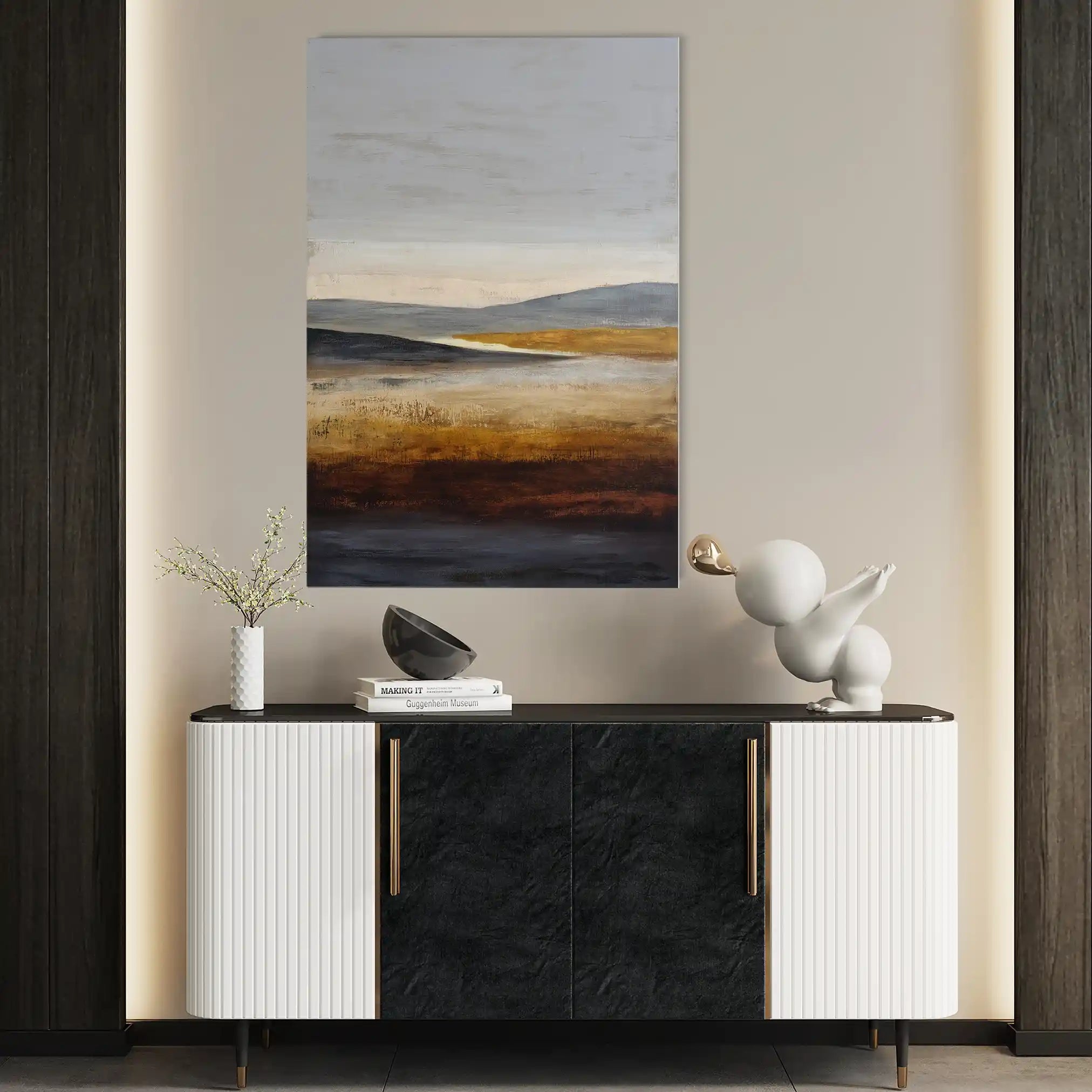 Abstract 2046 Canvas Art 18" x 24" / 45 x 60 cm / Black