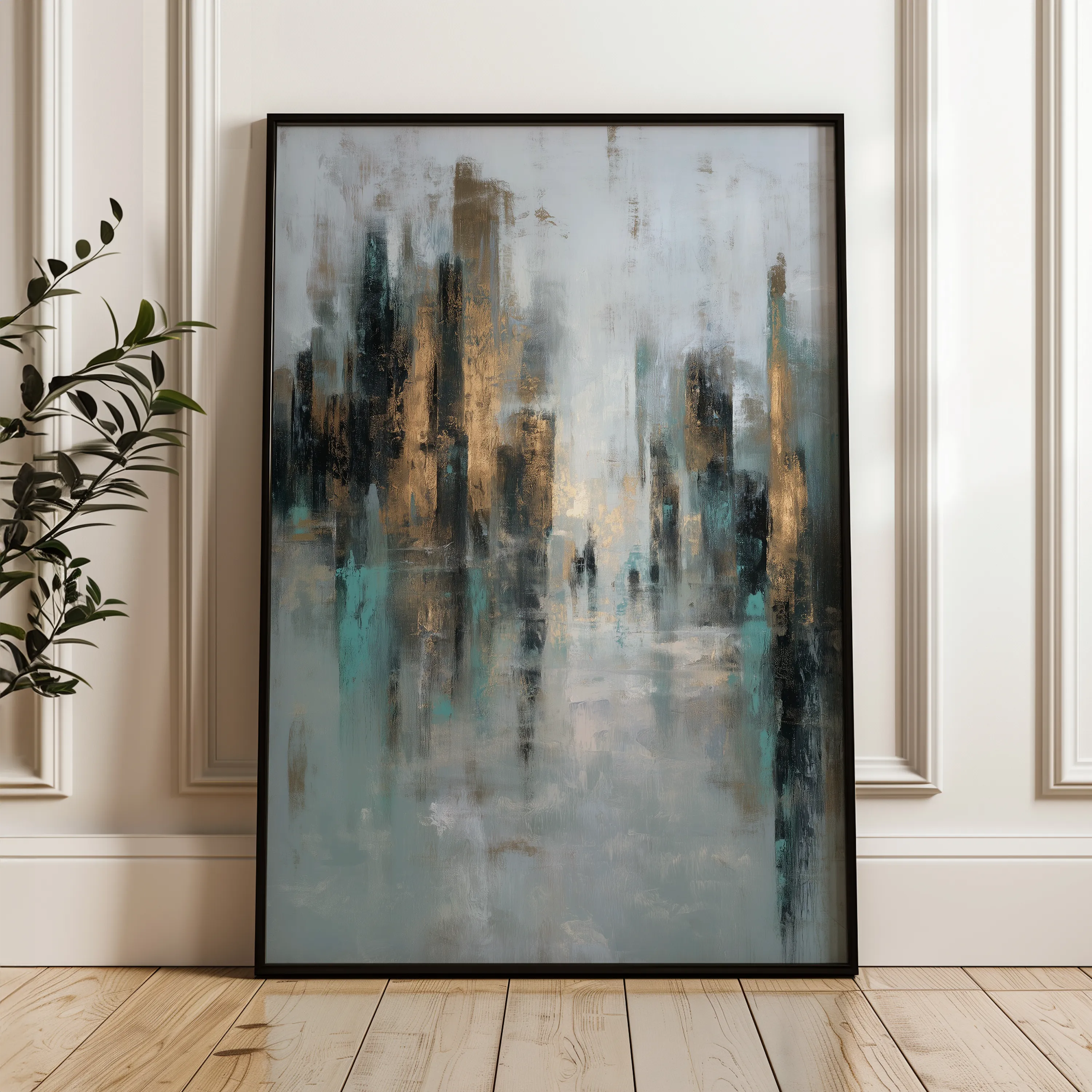 Abstract 2047 Canvas Art 18" x 24" / 45 x 60 cm / Black