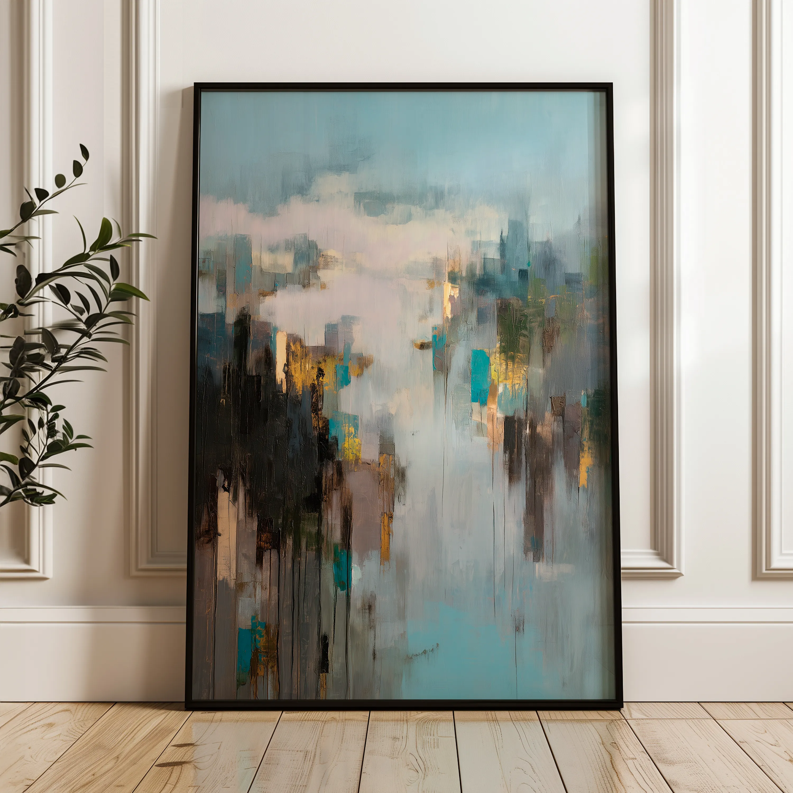 Abstract 2048 Canvas Art 18" x 24" / 45 x 60 cm / Black