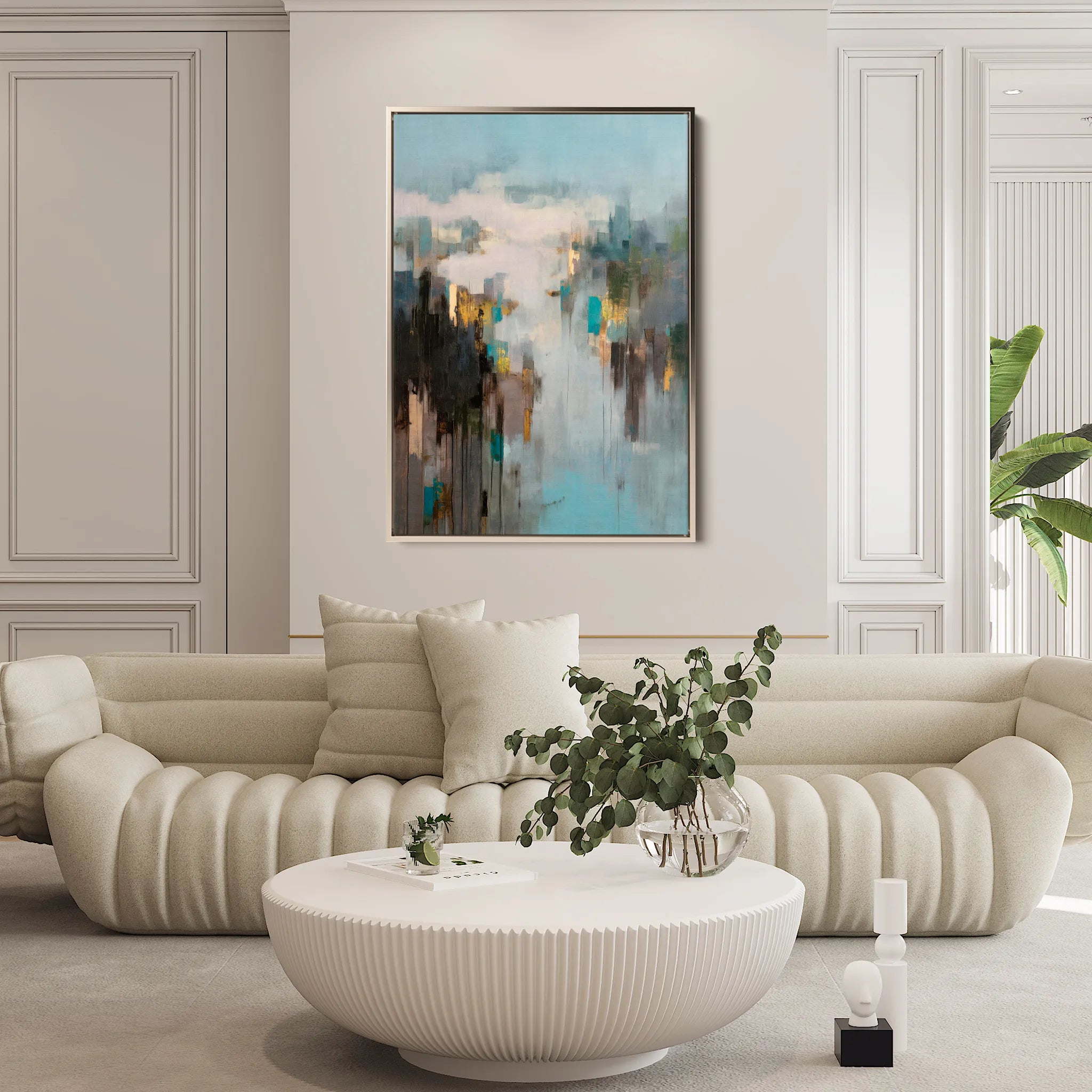 Abstract 2048 Canvas Art 18" x 24" / 45 x 60 cm / Black