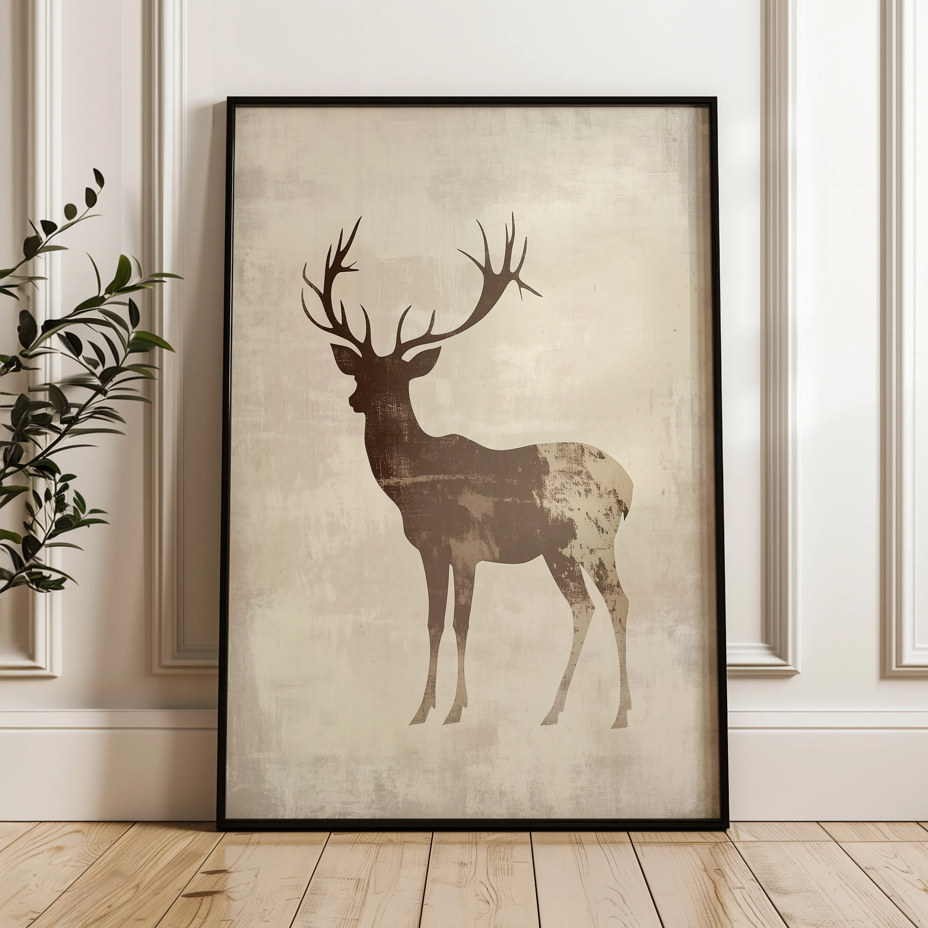 Animals 205 Canvas Art 18" x 24" / 45 x 60 cm / Black