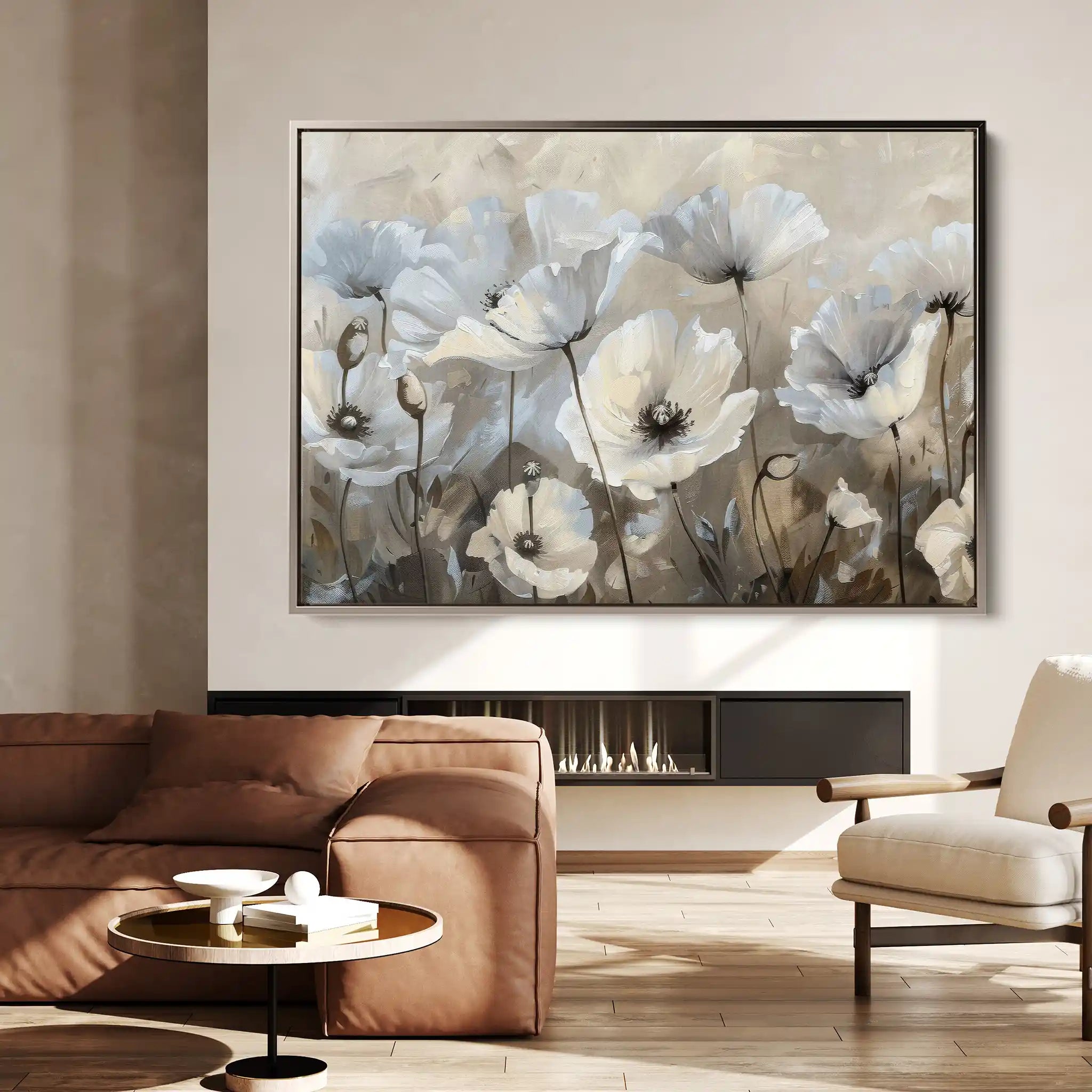 Floral 205 Canvas Art 60 x 40 cm / Black