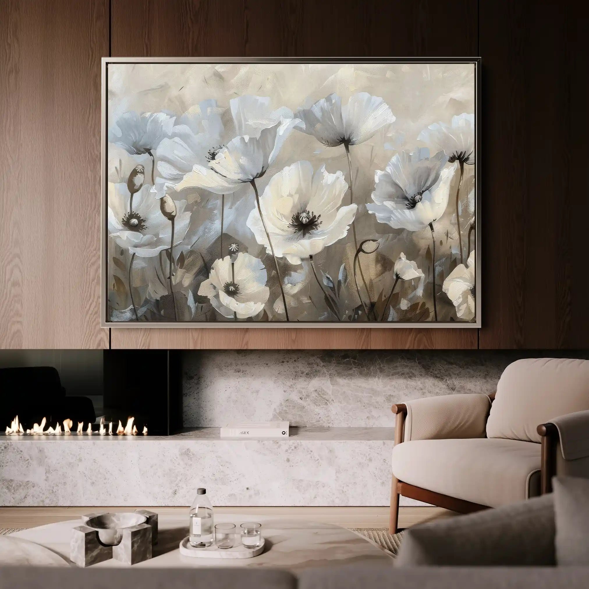 Floral 205 Canvas Art 60 x 40 cm / Black
