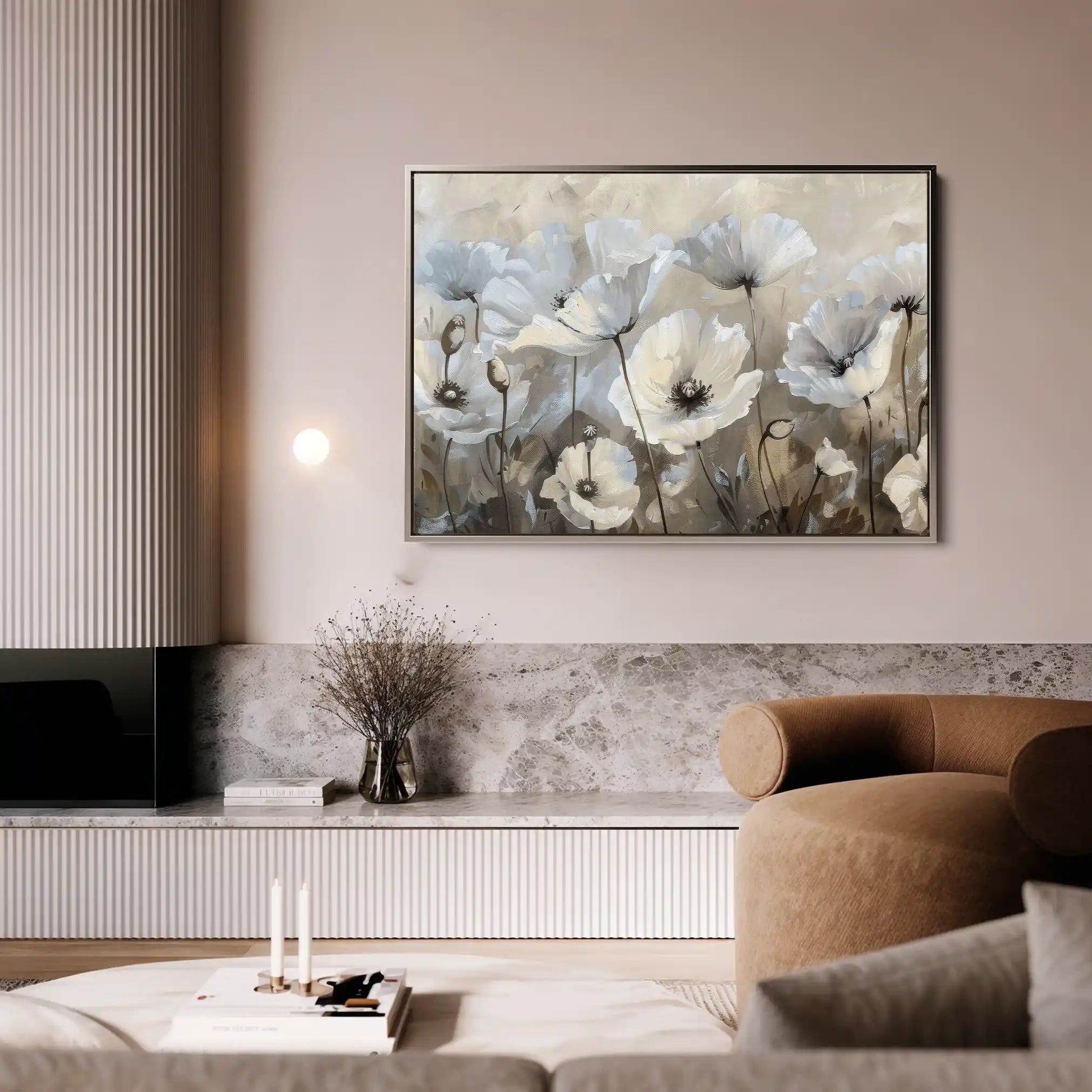 Floral 205 Canvas Art 60 x 40 cm / Black