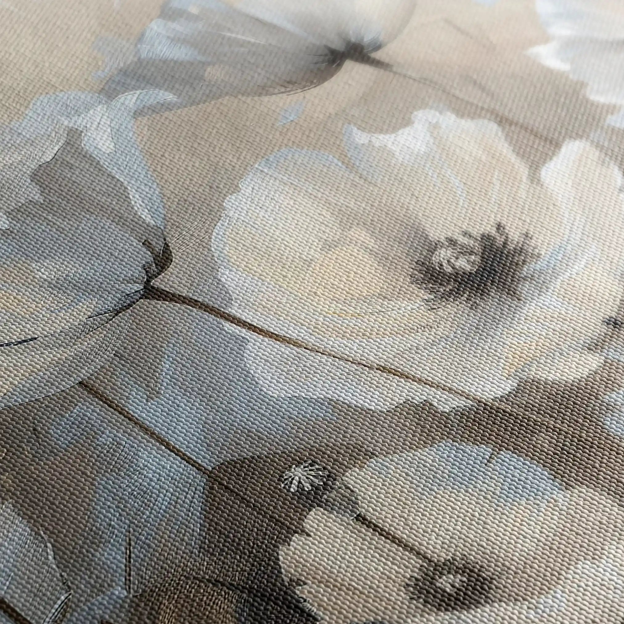 Floral 205 Canvas Art 60 x 40 cm / Black