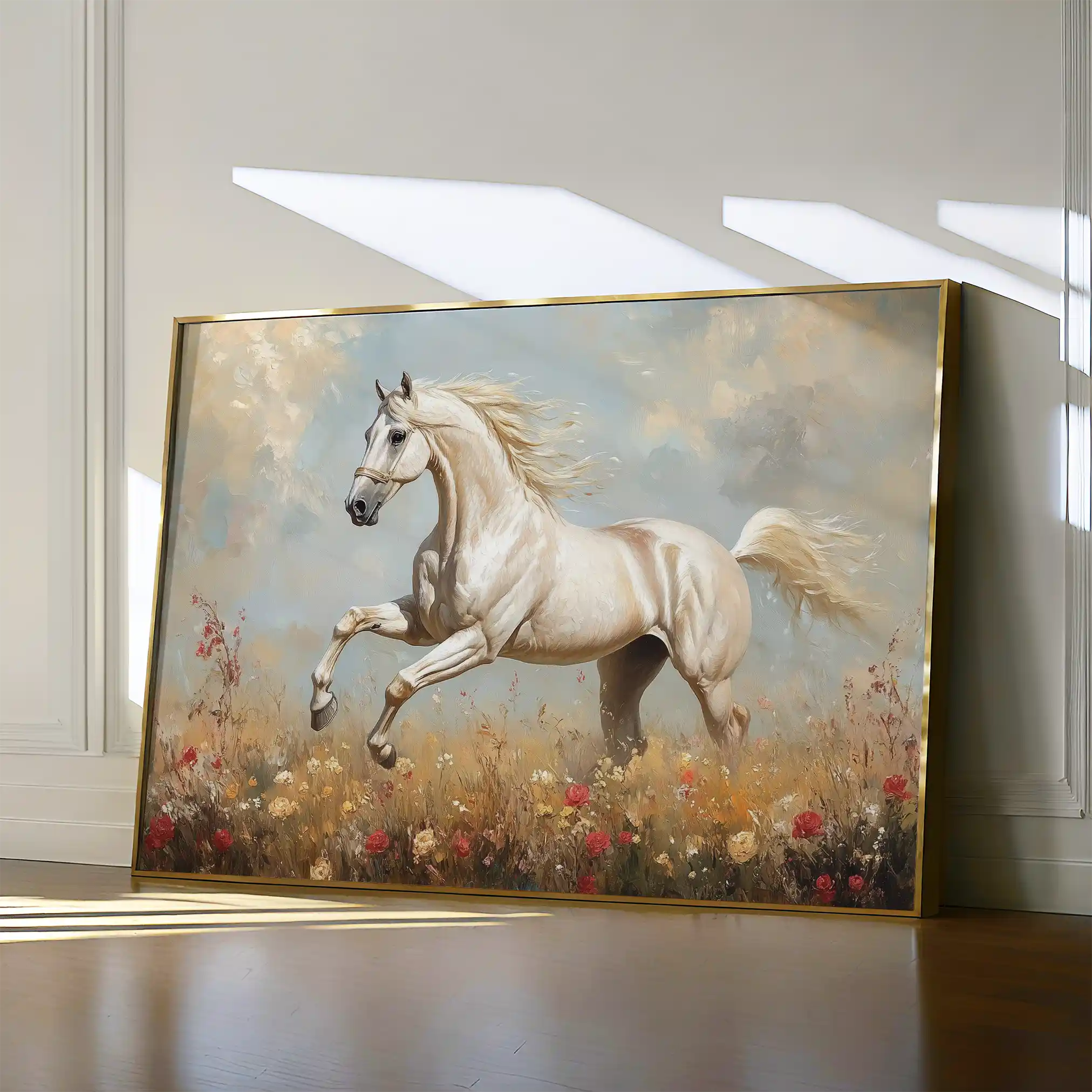 Horses 205 Canvas Art 60 x 40 cm / Black