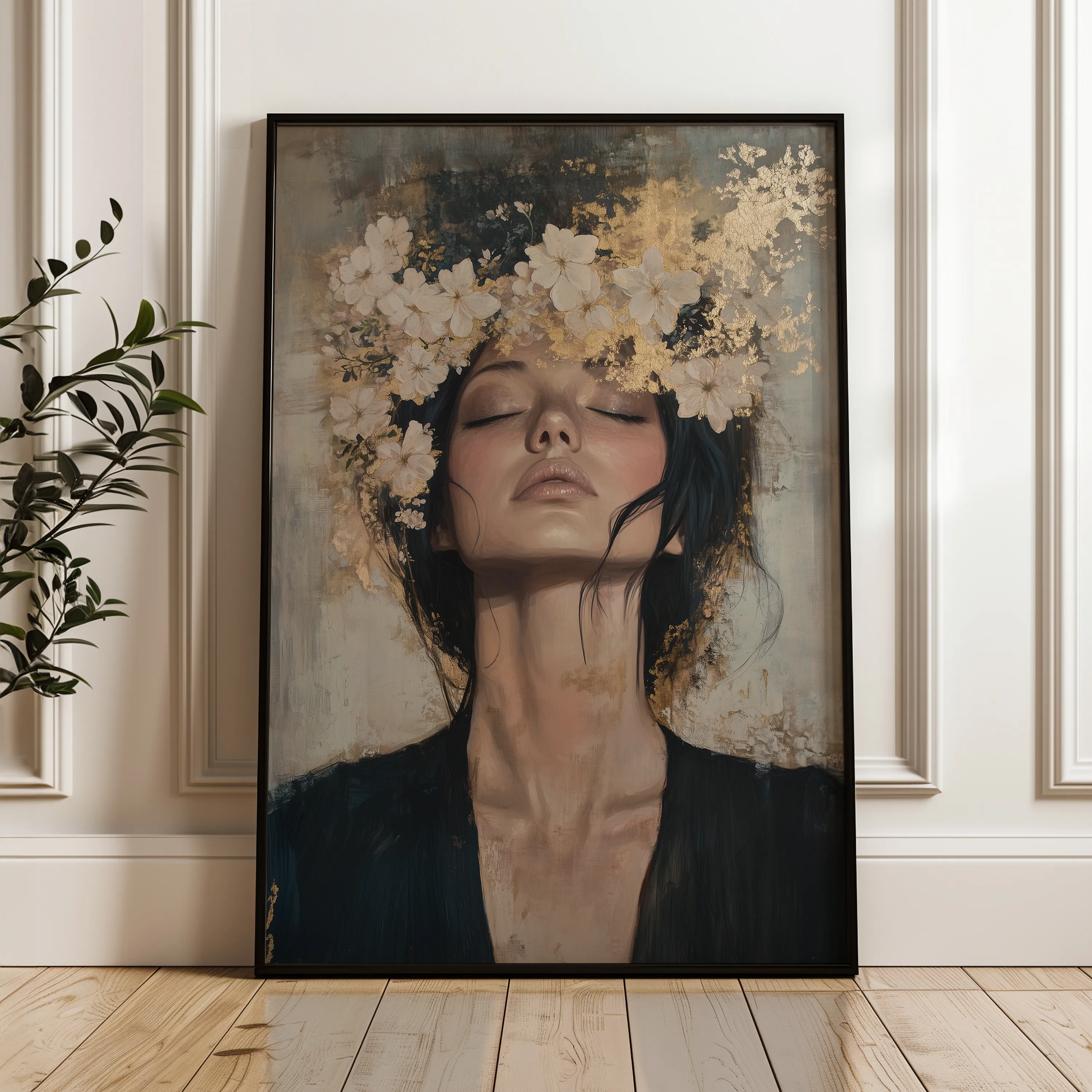 Portrait 205 Canvas Art 18" x 24" / 45 x 60 cm / Black