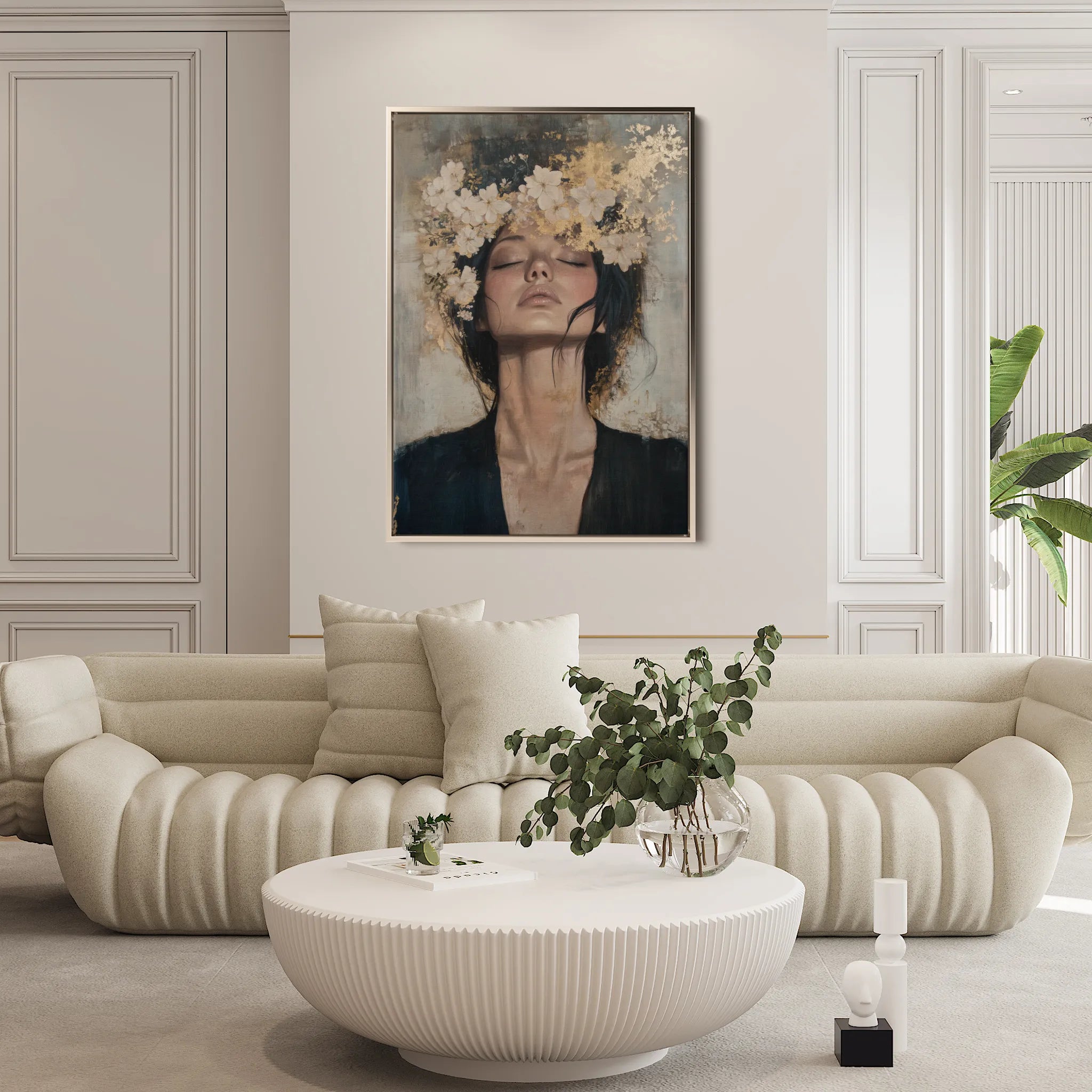 Portrait 205 Canvas Art 18" x 24" / 45 x 60 cm / Black