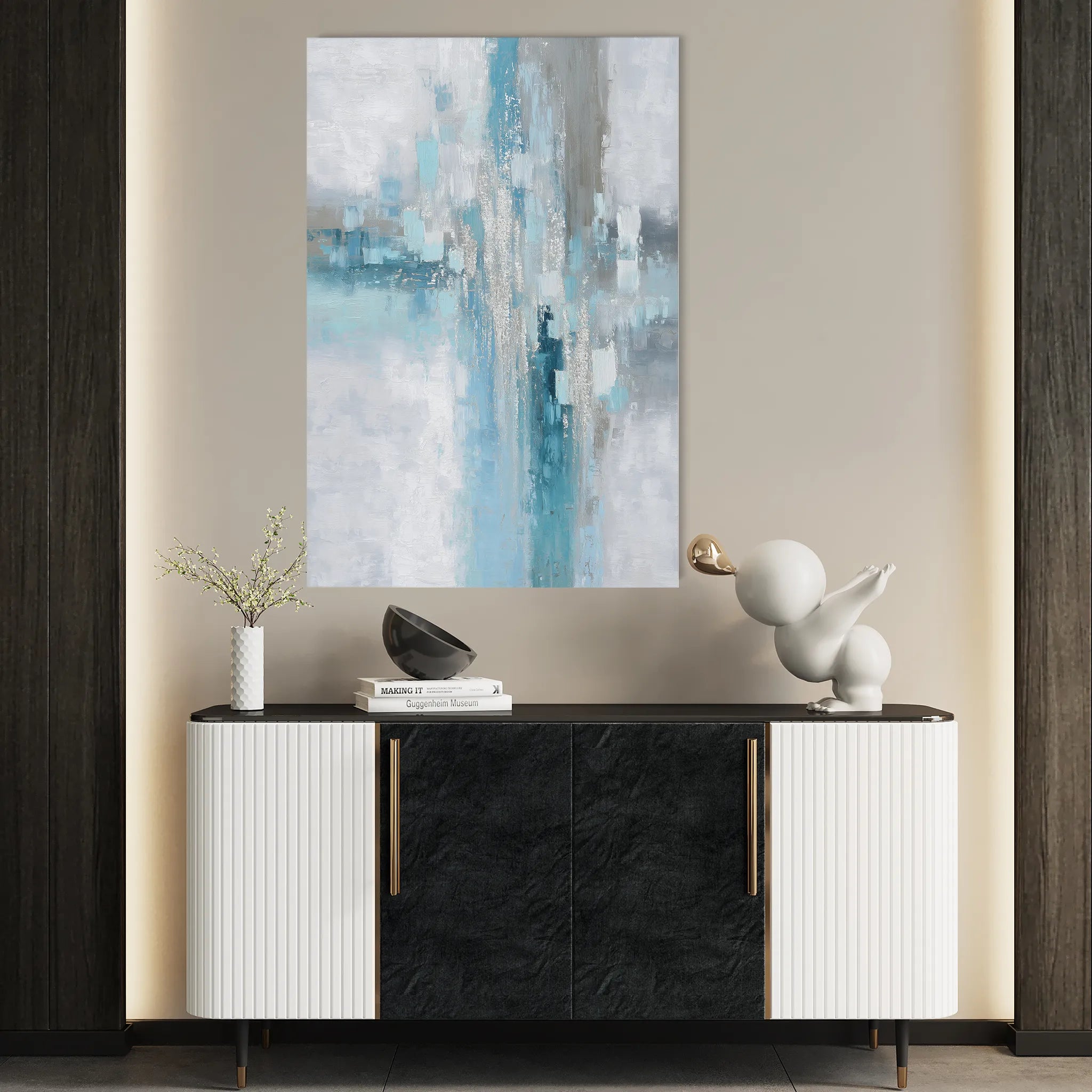 Abstract 2052 Canvas Art 18" x 24" / 45 x 60 cm / Black