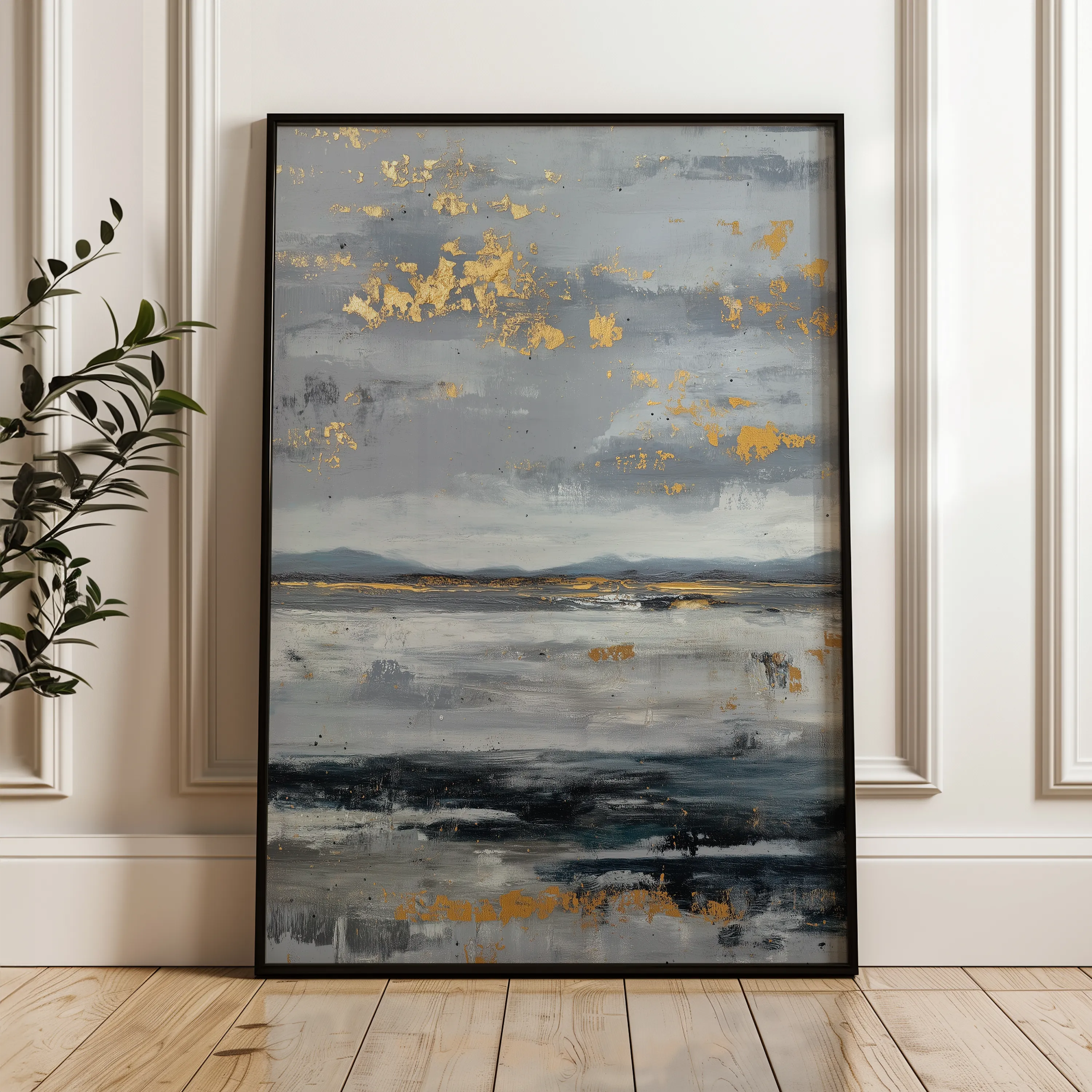 Abstract 2053 Canvas Art 18" x 24" / 45 x 60 cm / Black