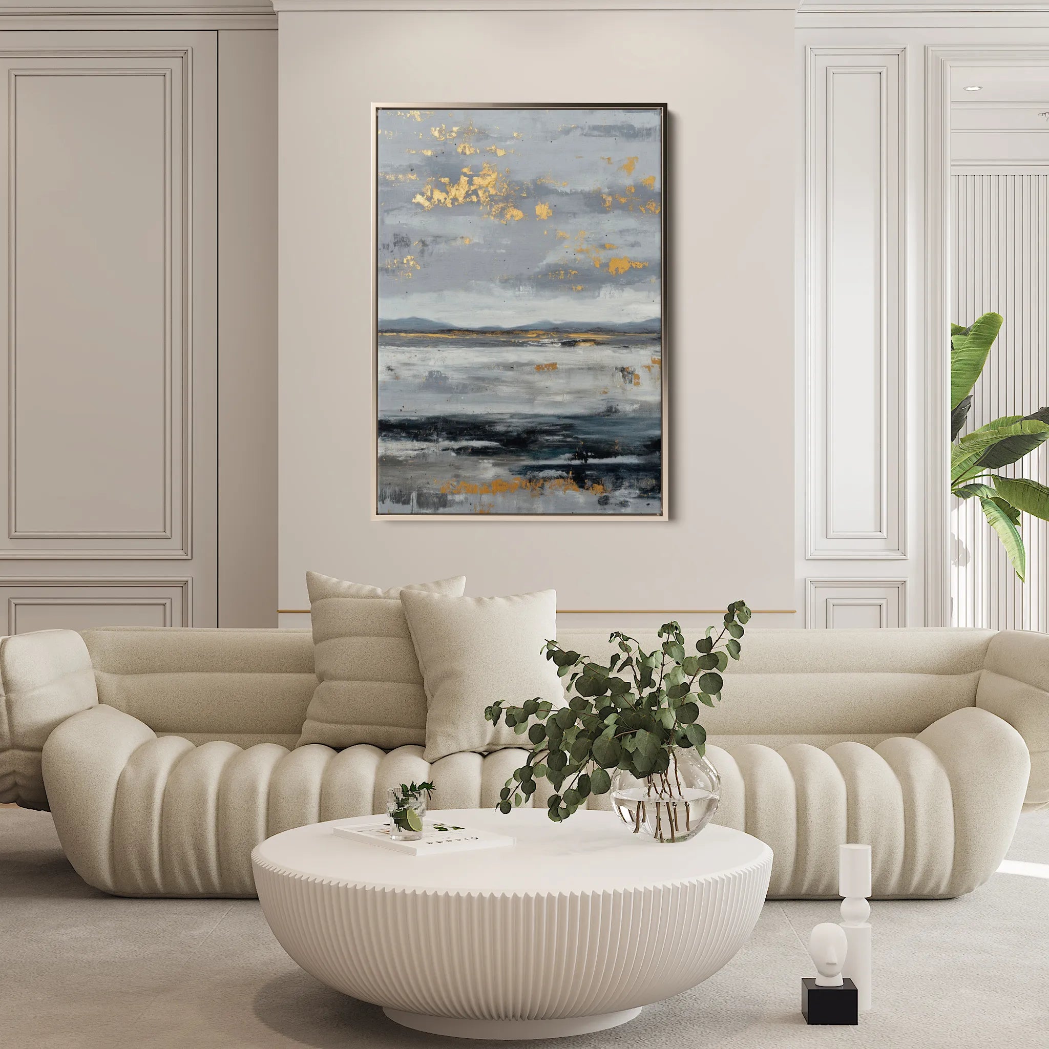 Abstract 2053 Canvas Art 18" x 24" / 45 x 60 cm / Black