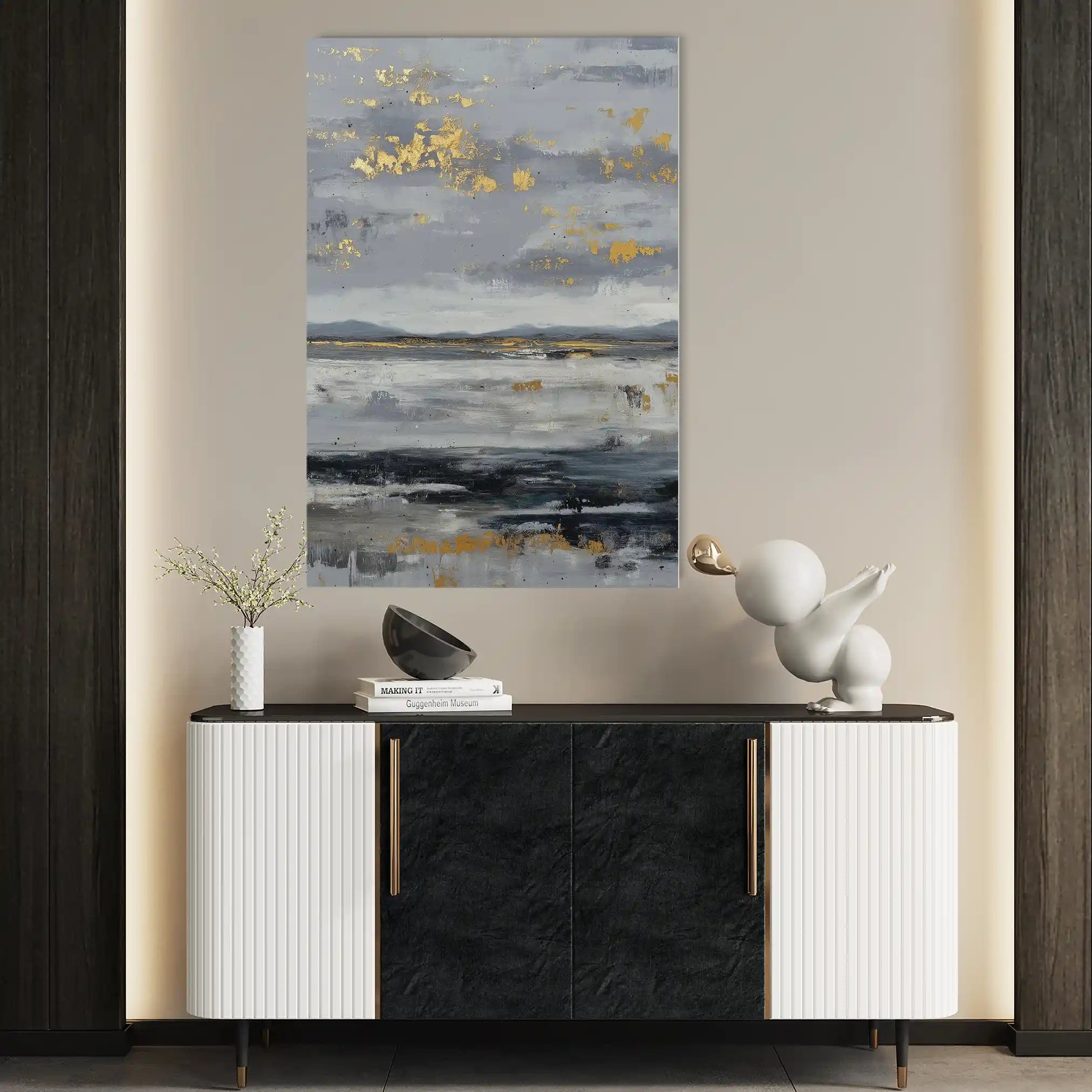 Abstract 2053 Canvas Art 18" x 24" / 45 x 60 cm / Black