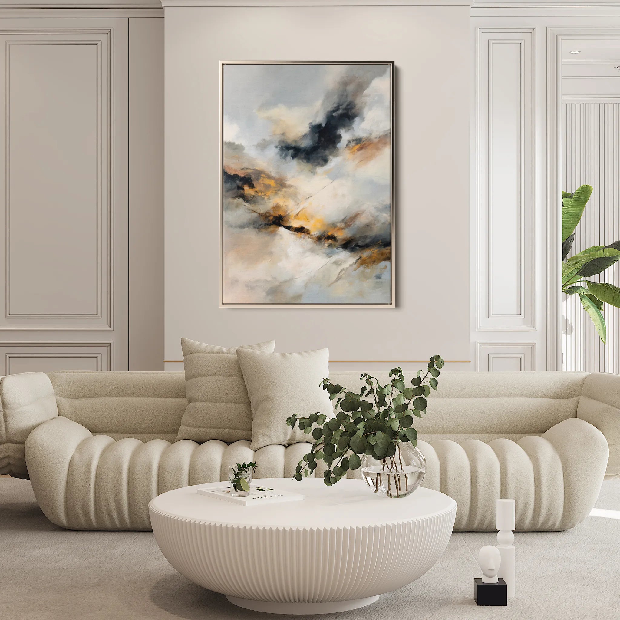 Abstract 2054 Canvas Art 18" x 24" / 45 x 60 cm / Black