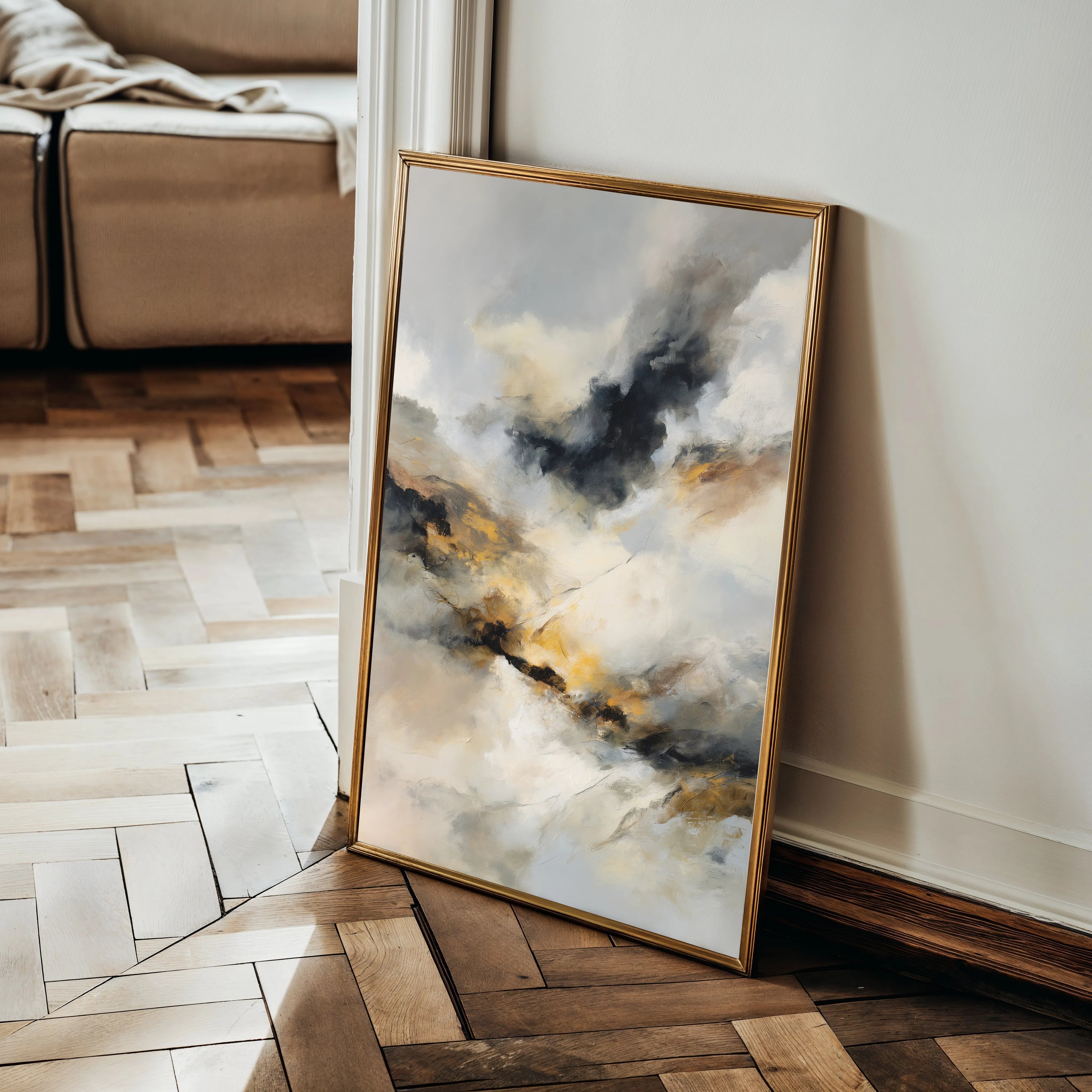 Abstract 2054 Canvas Art 18" x 24" / 45 x 60 cm / Black