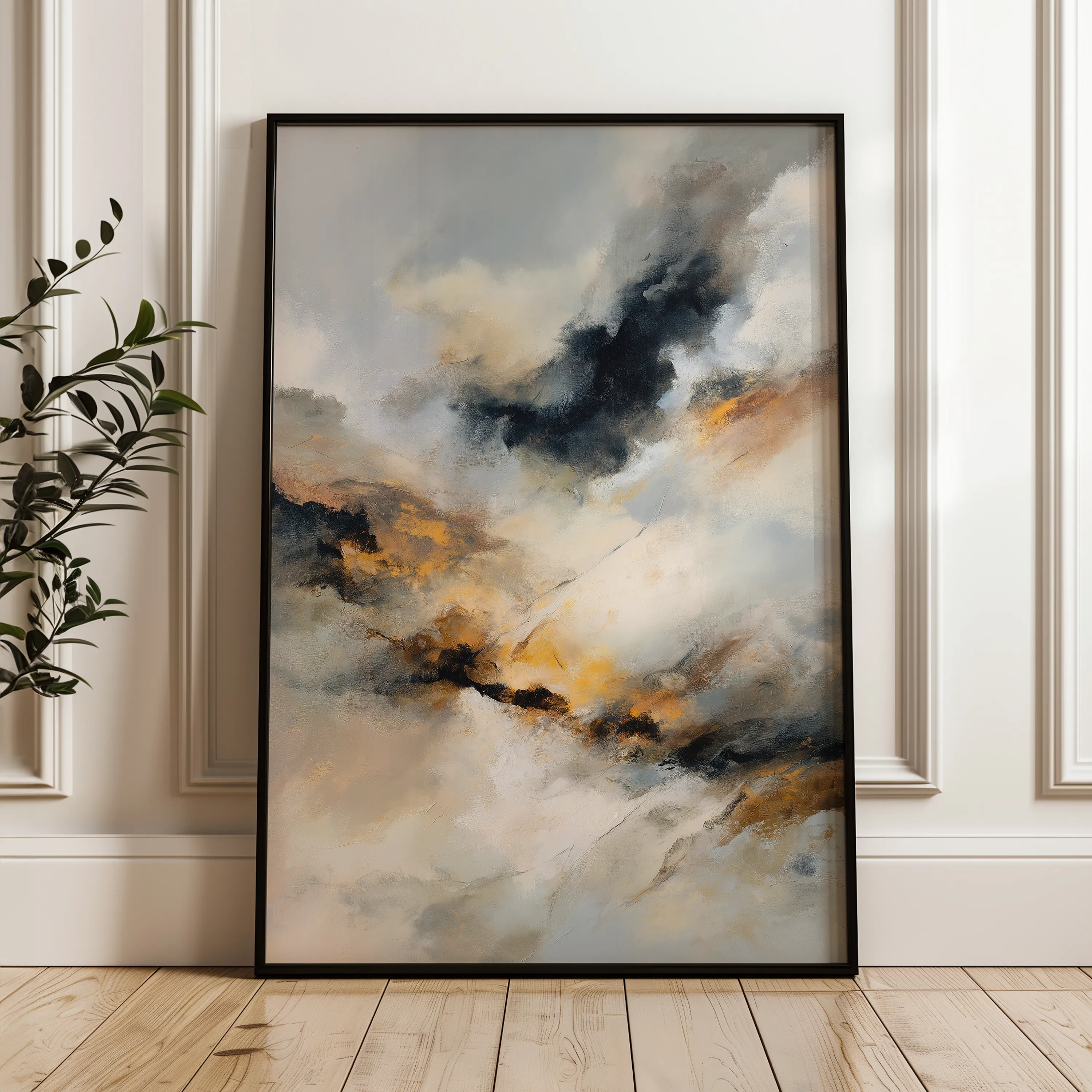 Abstract 2055 Canvas Art 18" x 24" / 45 x 60 cm / Black