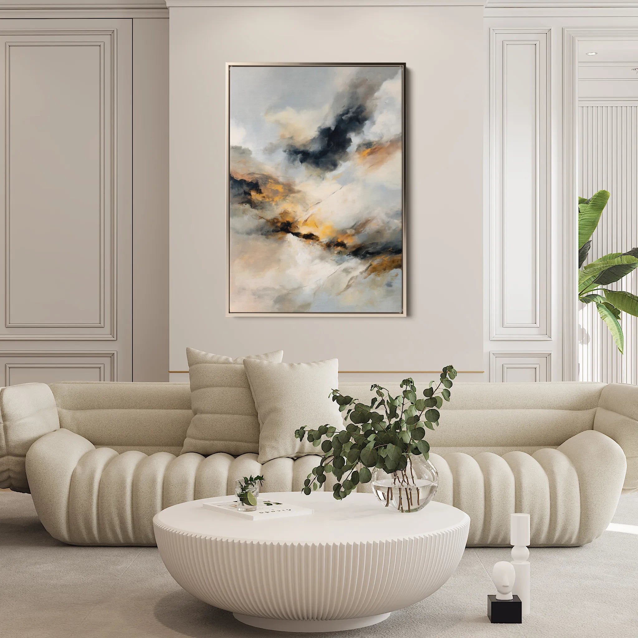 Abstract 2055 Canvas Art 18" x 24" / 45 x 60 cm / Black