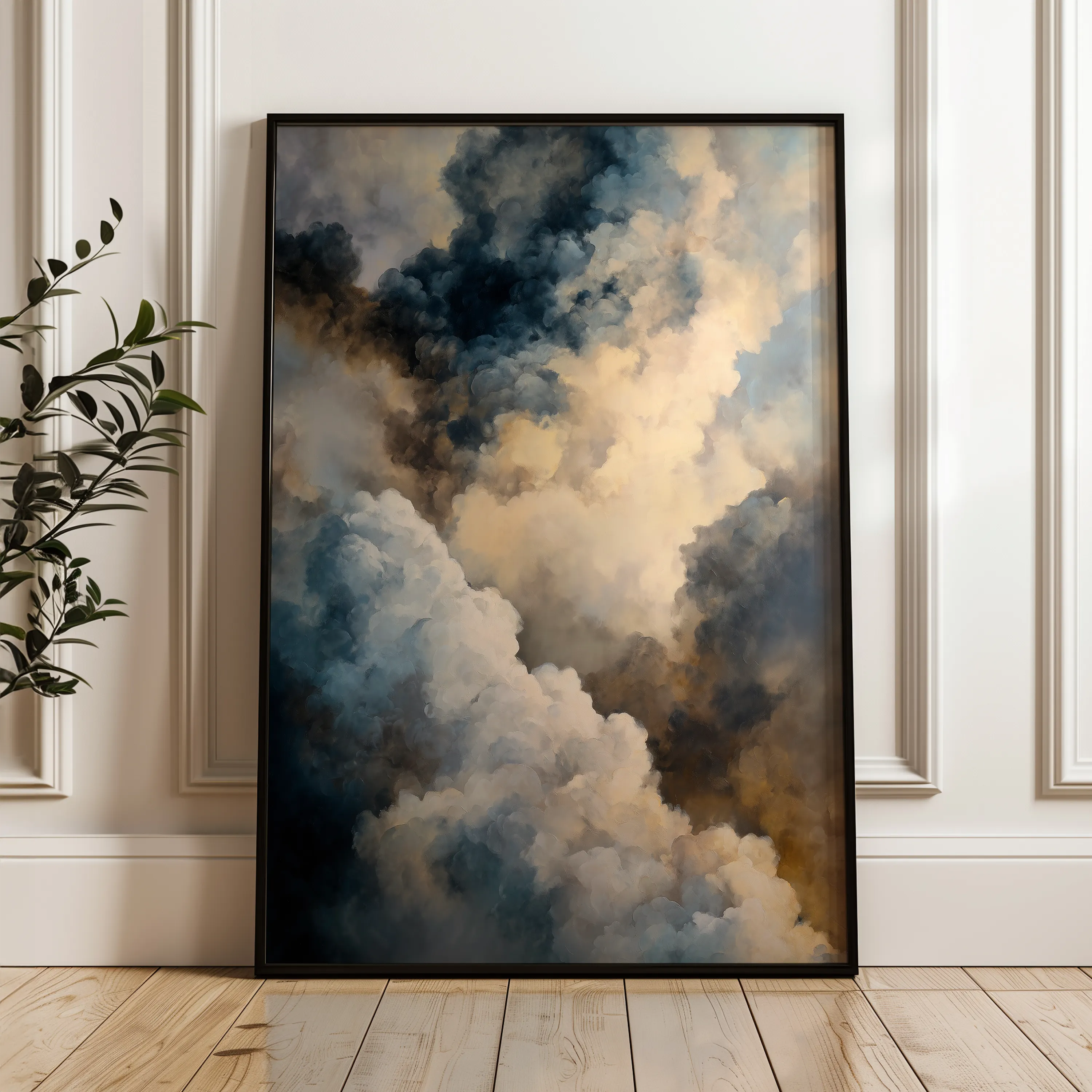 Abstract 2056 Canvas Art 18" x 24" / 45 x 60 cm / Black