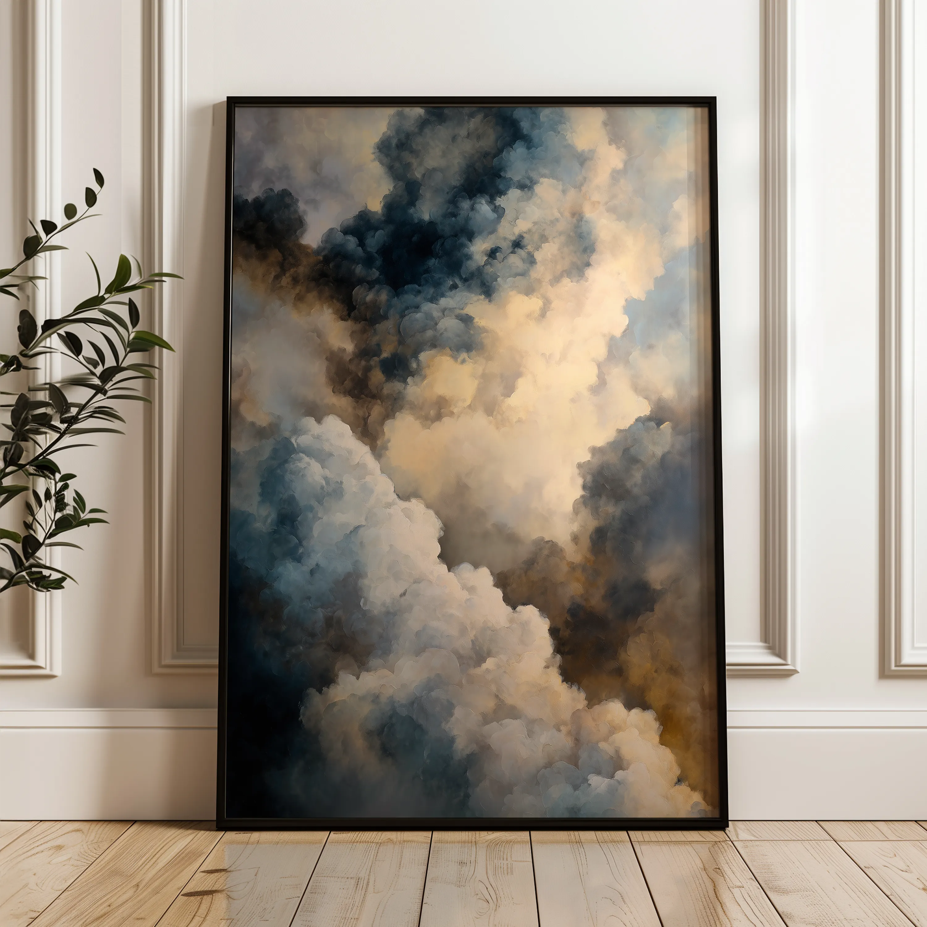 Abstract 2057 Canvas Art 18" x 24" / 45 x 60 cm / Black