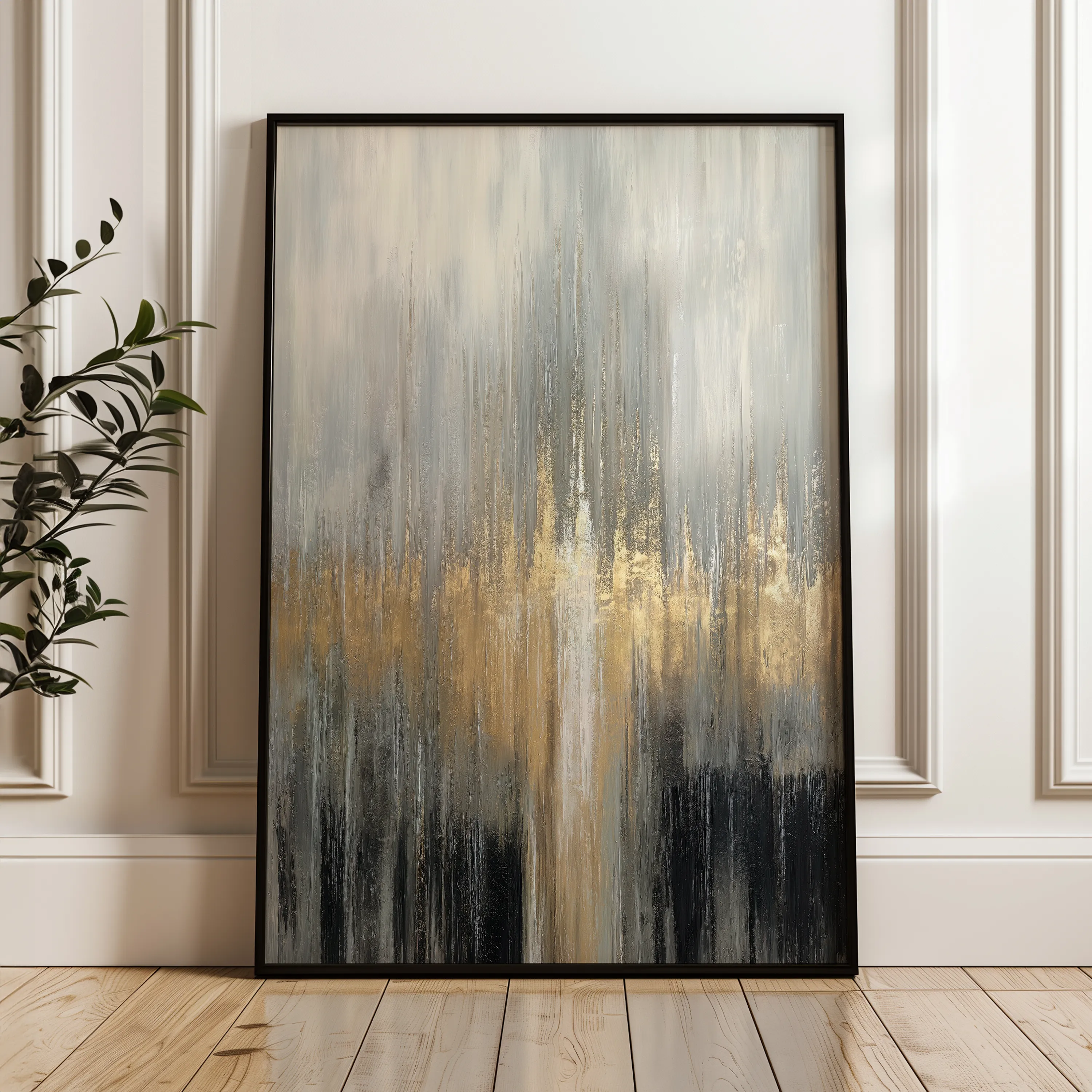 Abstract 2058 Canvas Art 18" x 24" / 45 x 60 cm / Black