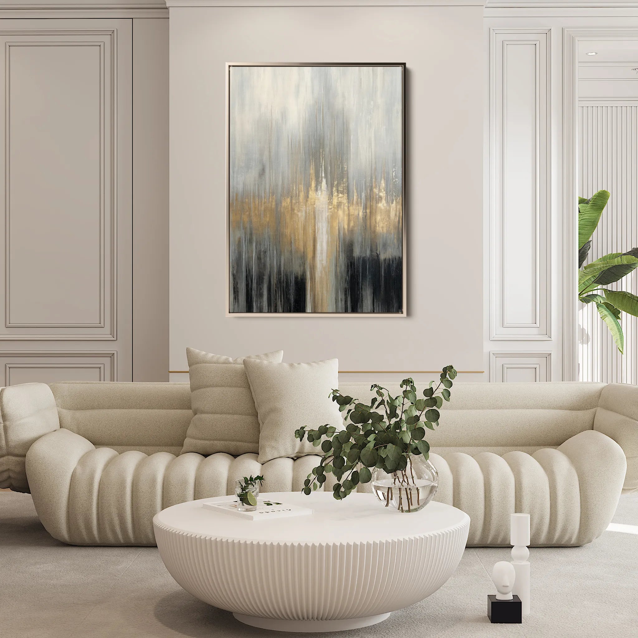 Abstract 2058 Canvas Art 18" x 24" / 45 x 60 cm / Black