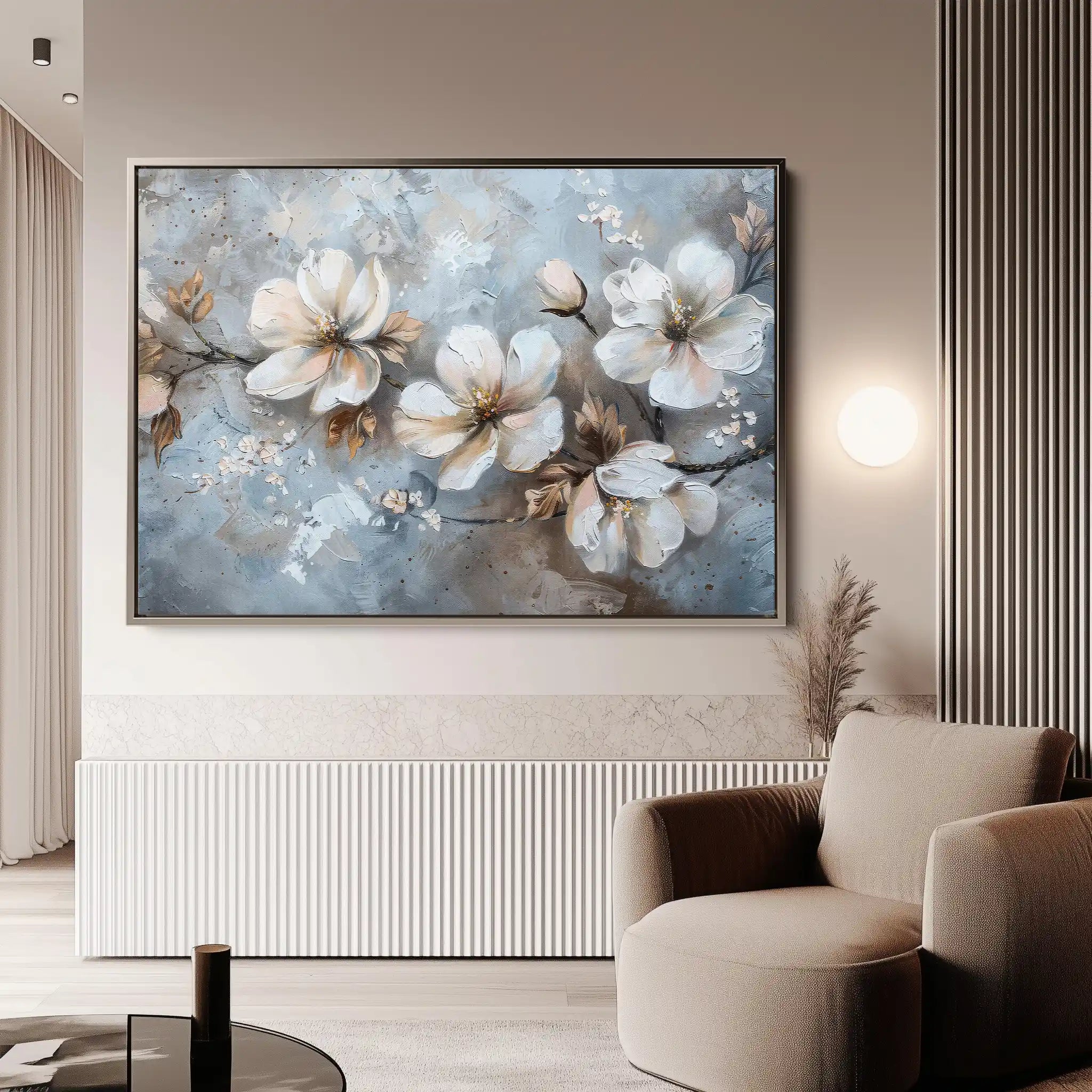 Floral 206 Canvas Art 60 x 40 cm / Black