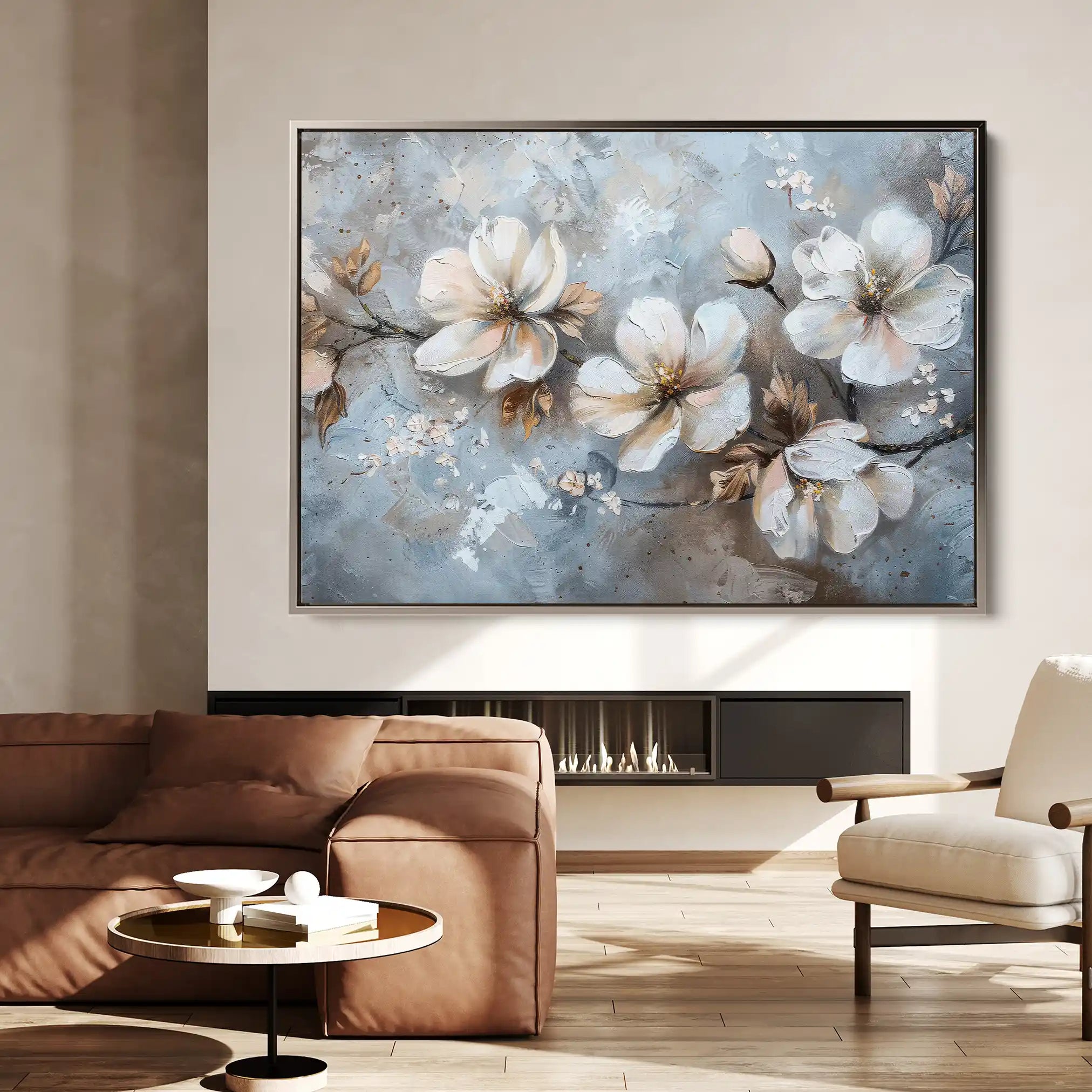 Floral 206 Canvas Art 60 x 40 cm / Black