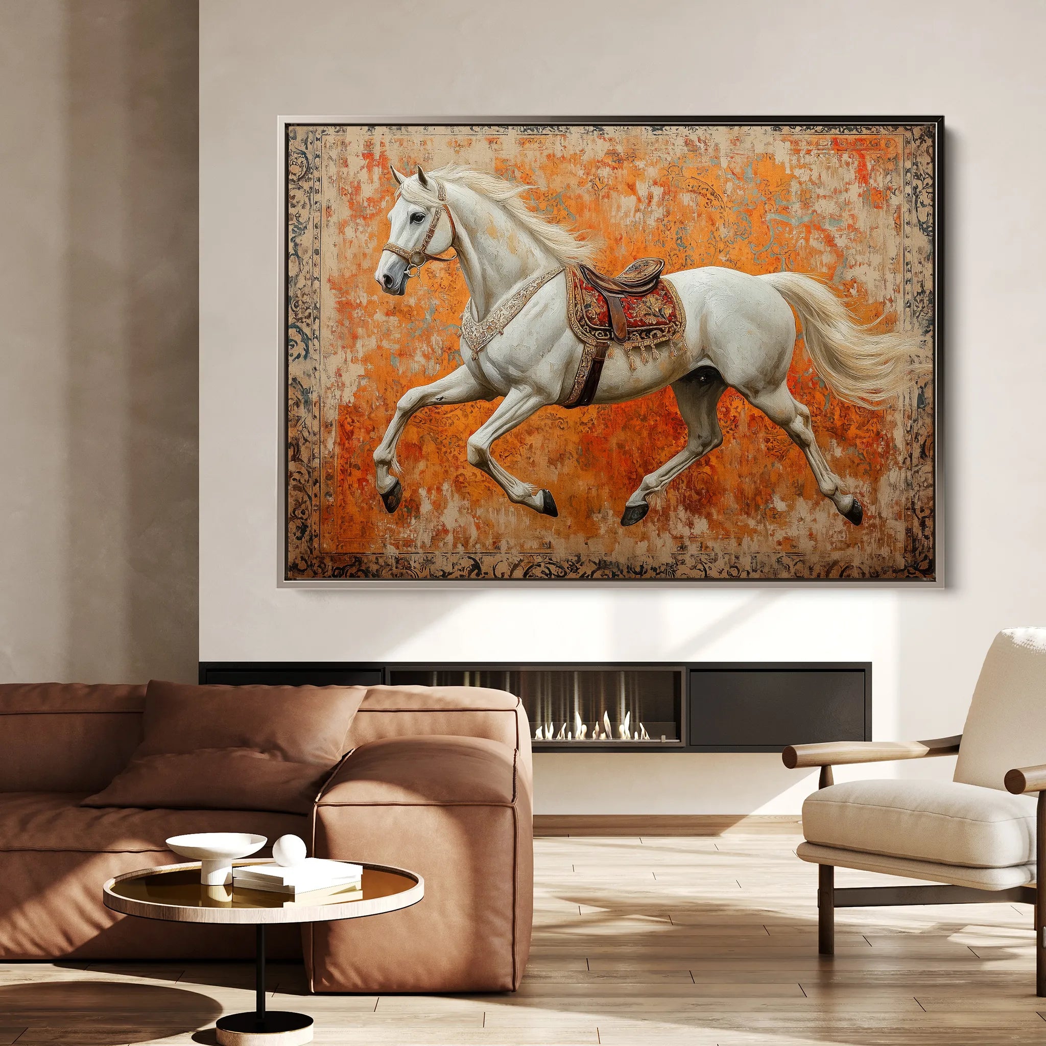 Horses 206 Canvas Art 18" x 24" / 45 x 60 cm / Black