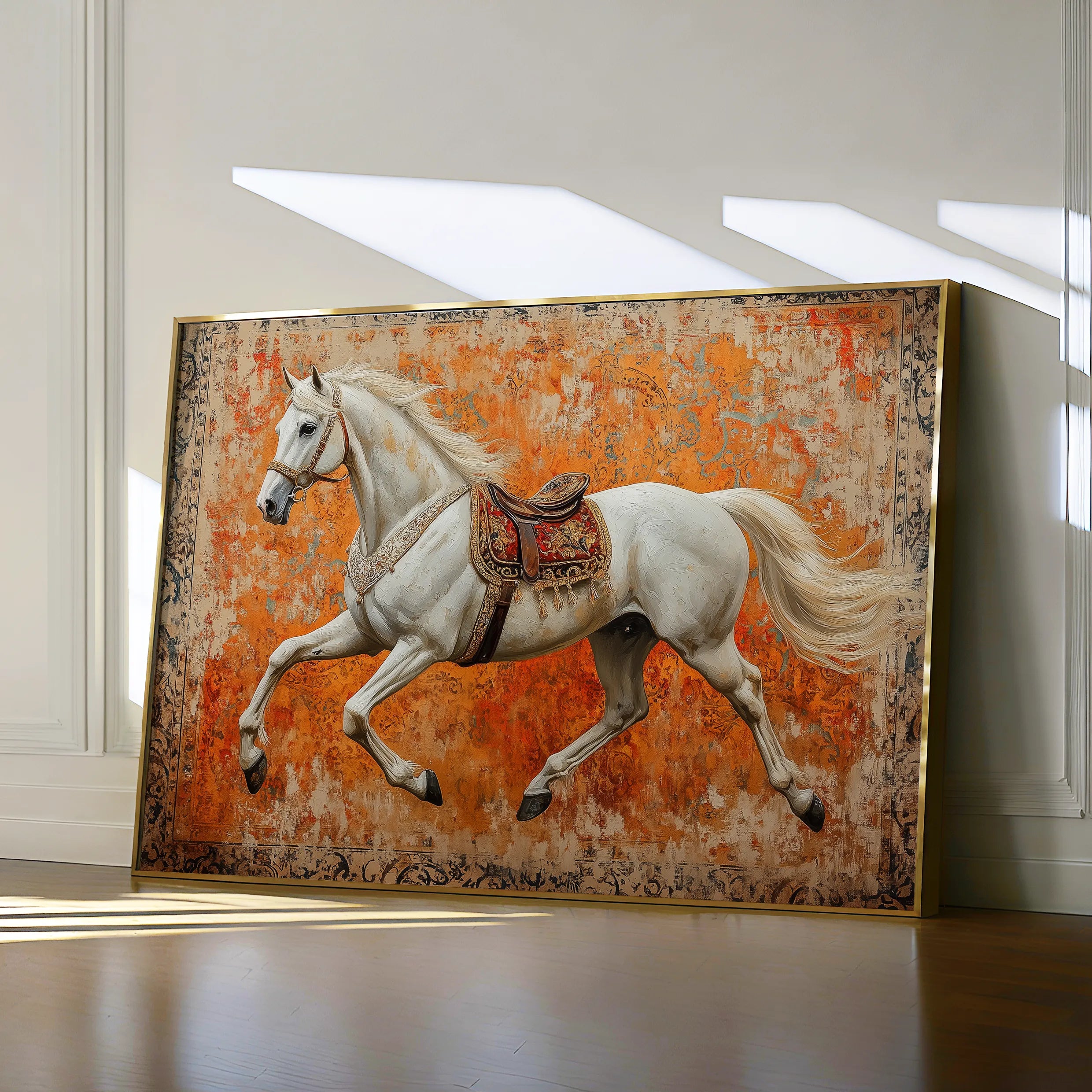 Horses 206 Canvas Art 18" x 24" / 45 x 60 cm / Black