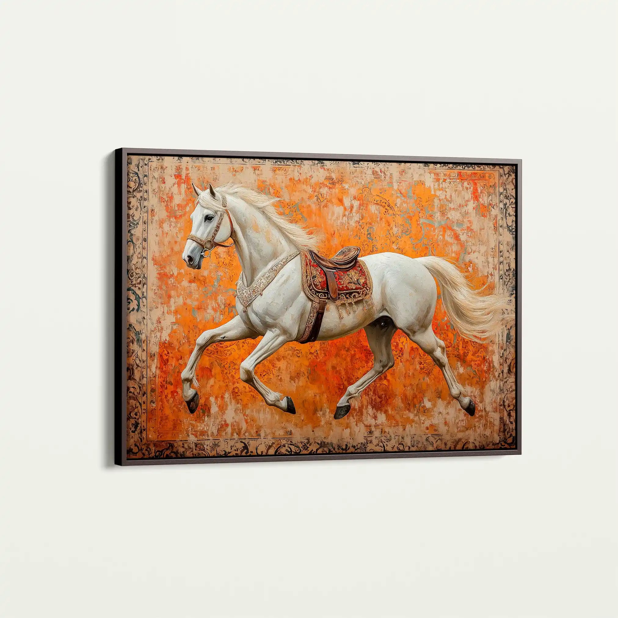 Horses 206 Canvas Art 60 x 40 cm / Black