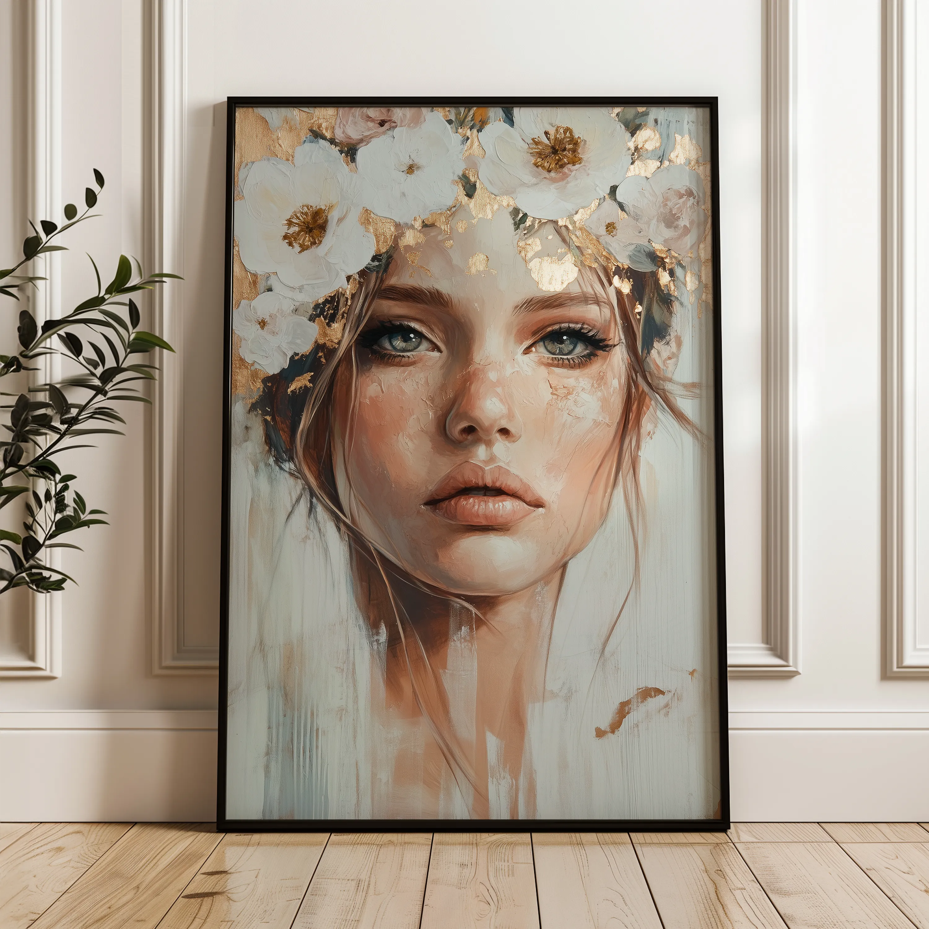 Portrait 206 Canvas Art 18" x 24" / 45 x 60 cm / Black