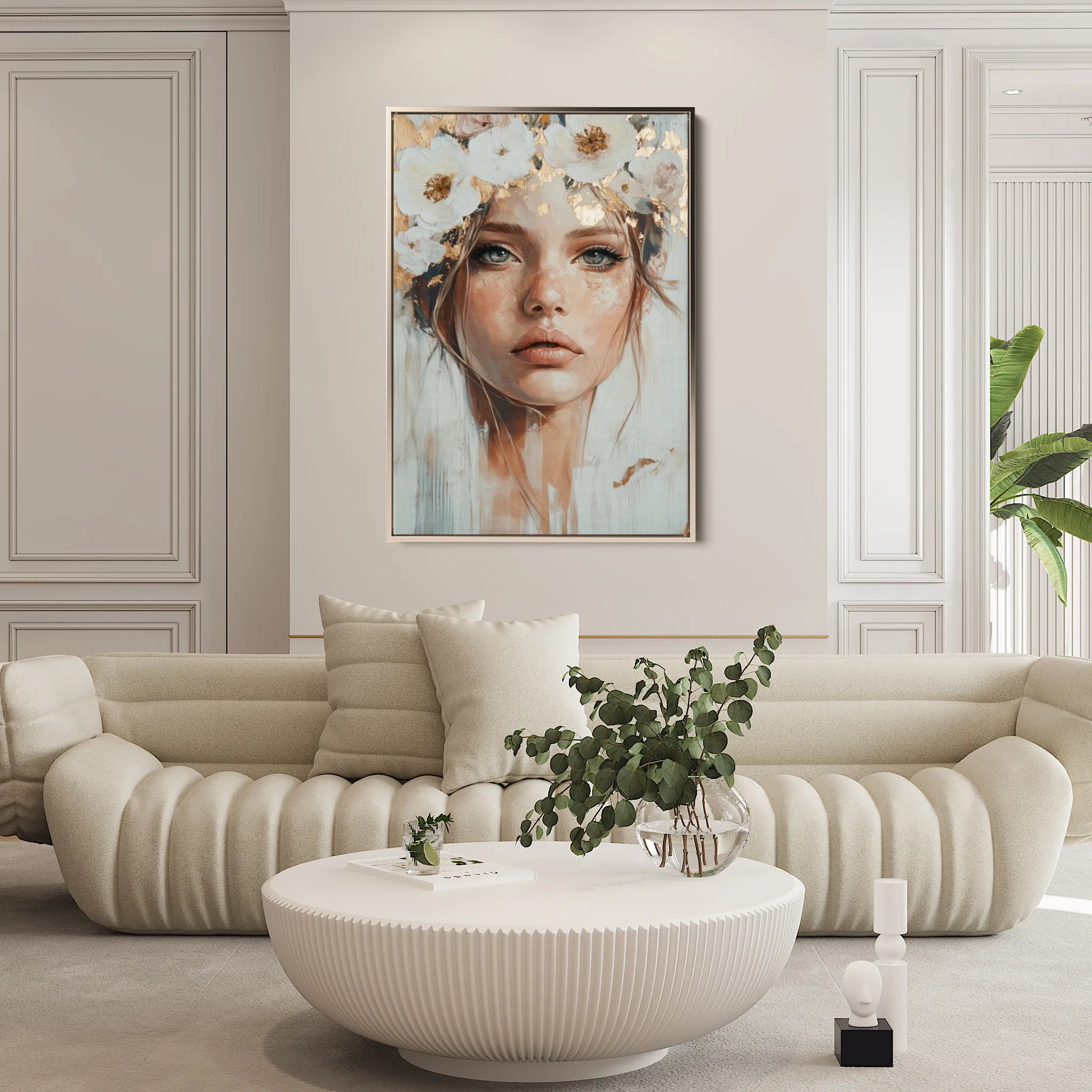 Portrait 206 Canvas Art 18" x 24" / 45 x 60 cm / Black
