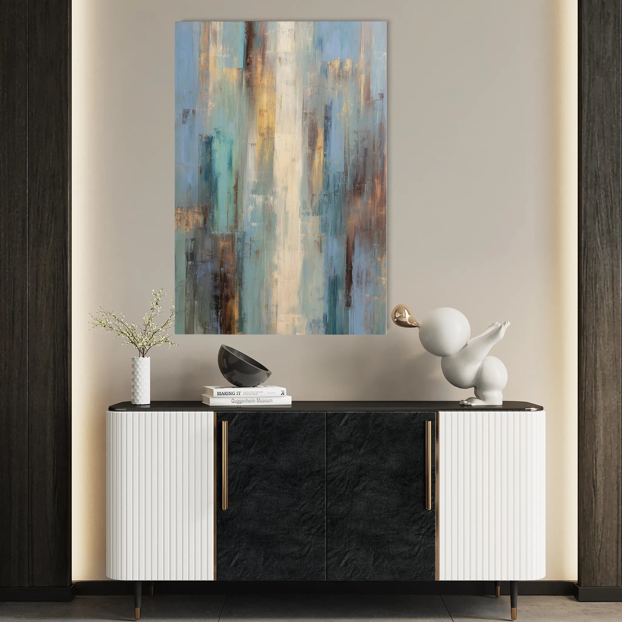 Abstract 2060 Canvas Art 18" x 24" / 45 x 60 cm / Black