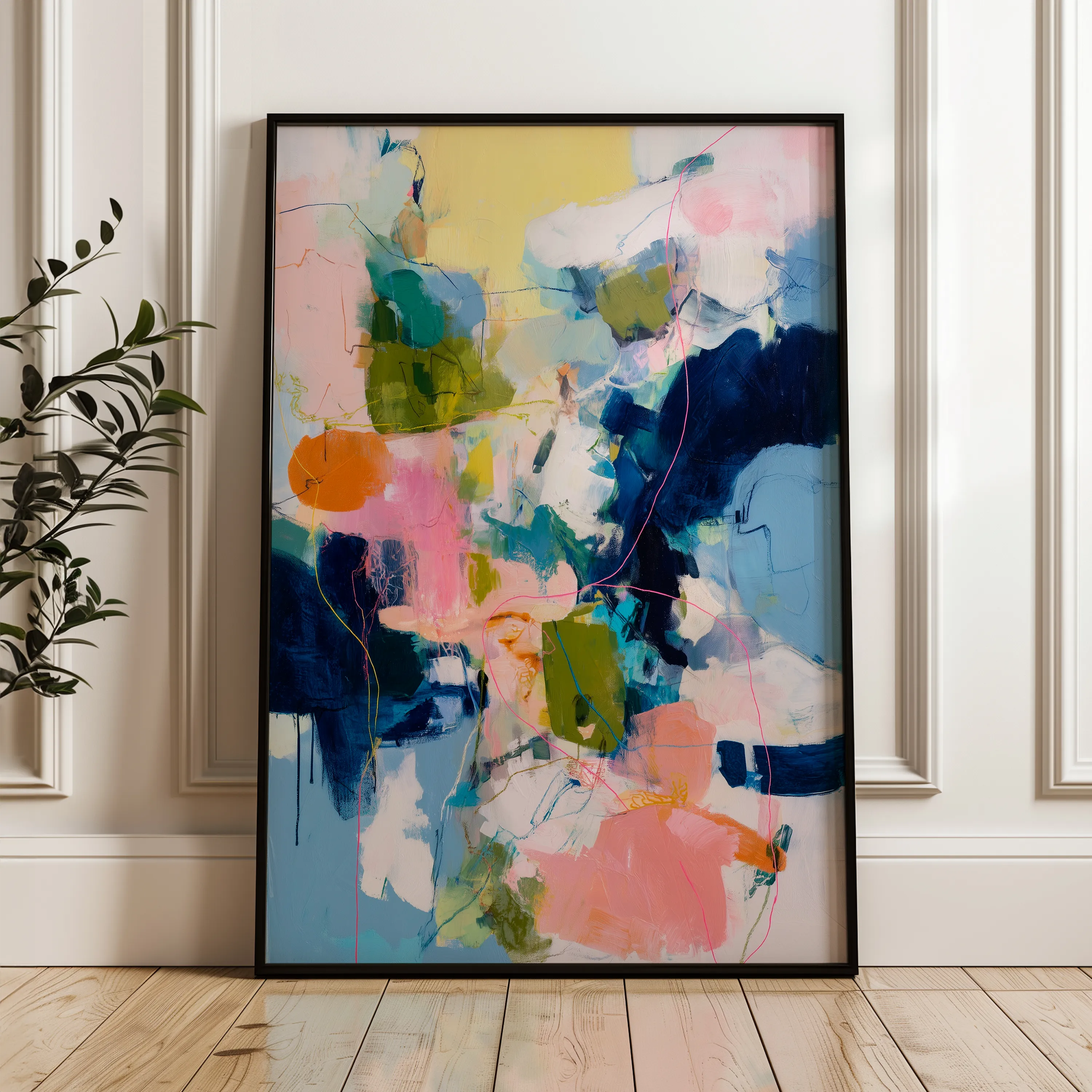 Abstract 2061 Canvas Art 18" x 24" / 45 x 60 cm / Black