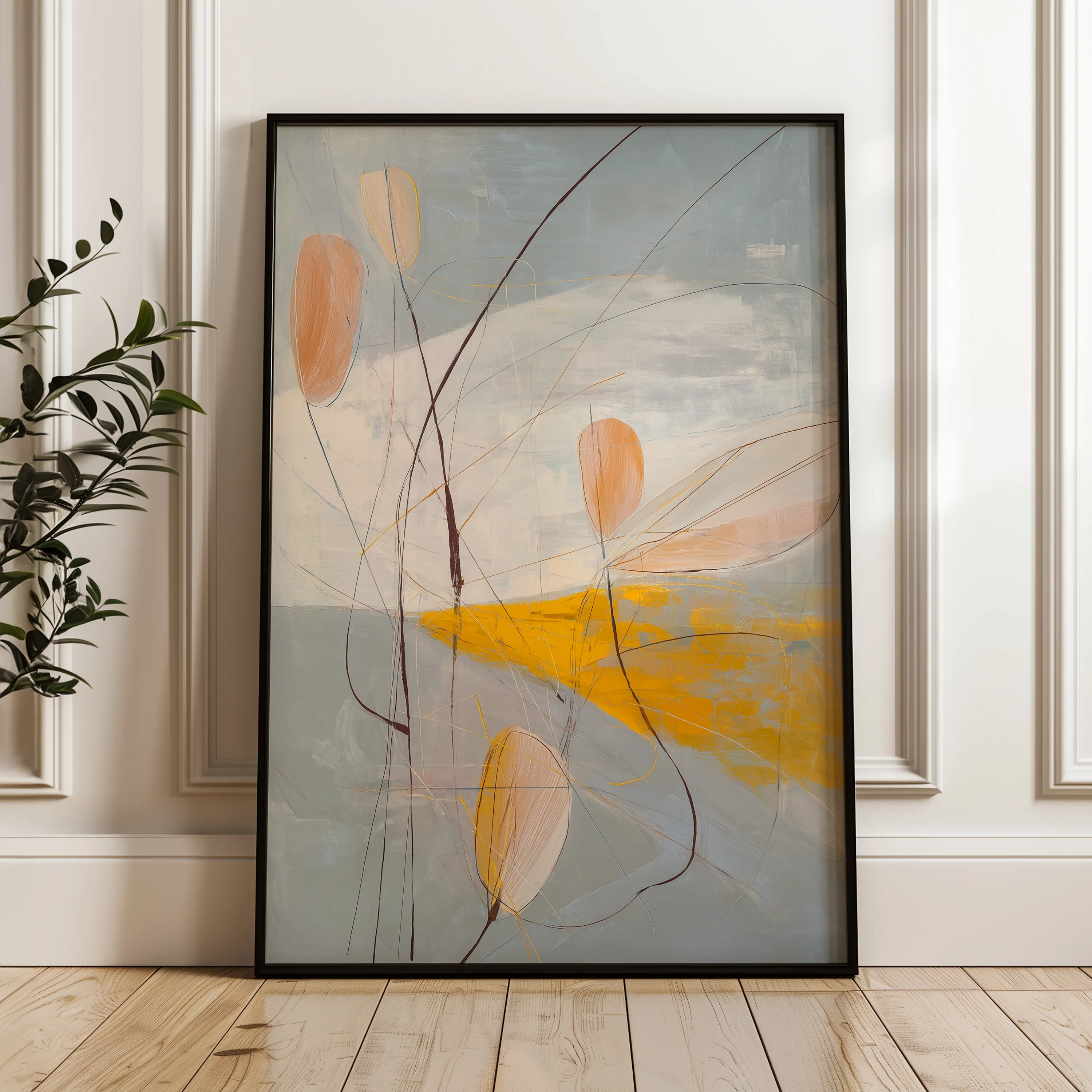 Abstract 2066 Canvas Art 18" x 24" / 45 x 60 cm / Black