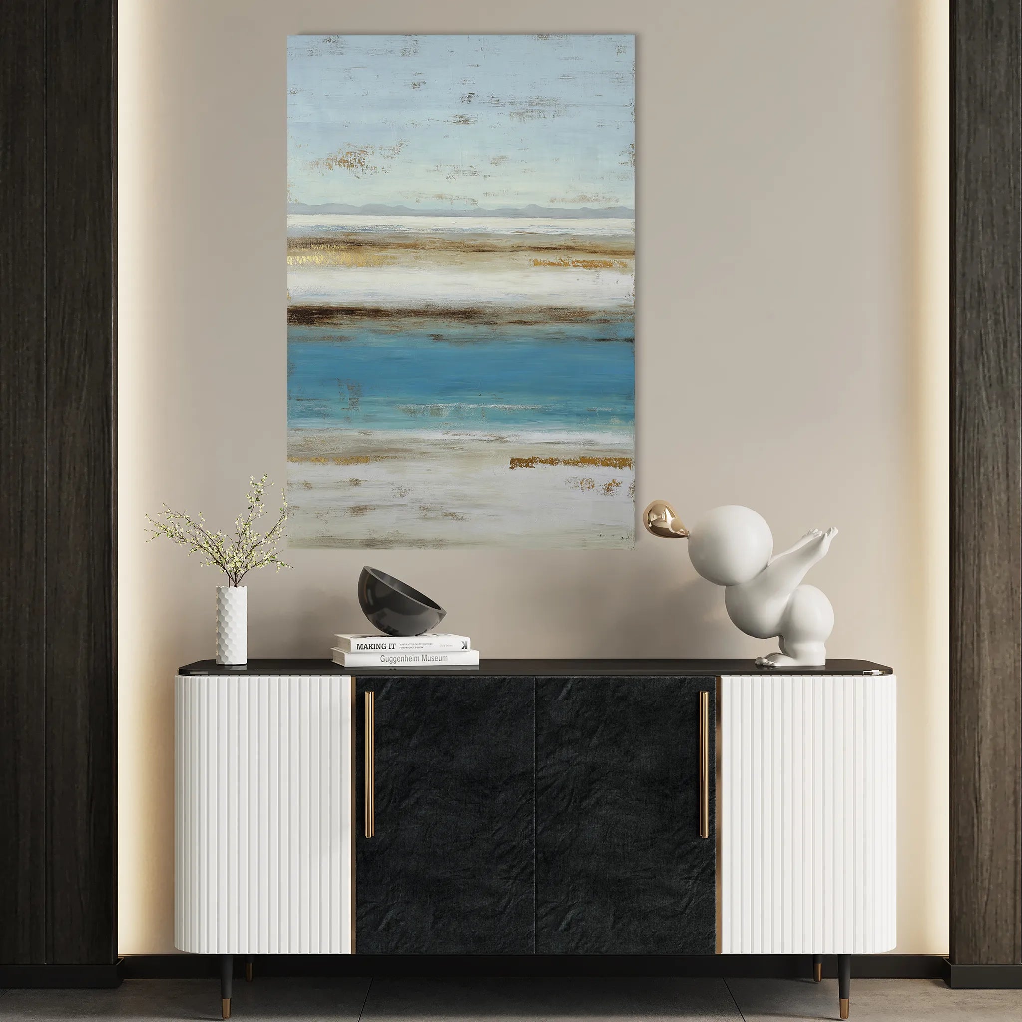 Abstract 2067 Canvas Art 18" x 24" / 45 x 60 cm / Black
