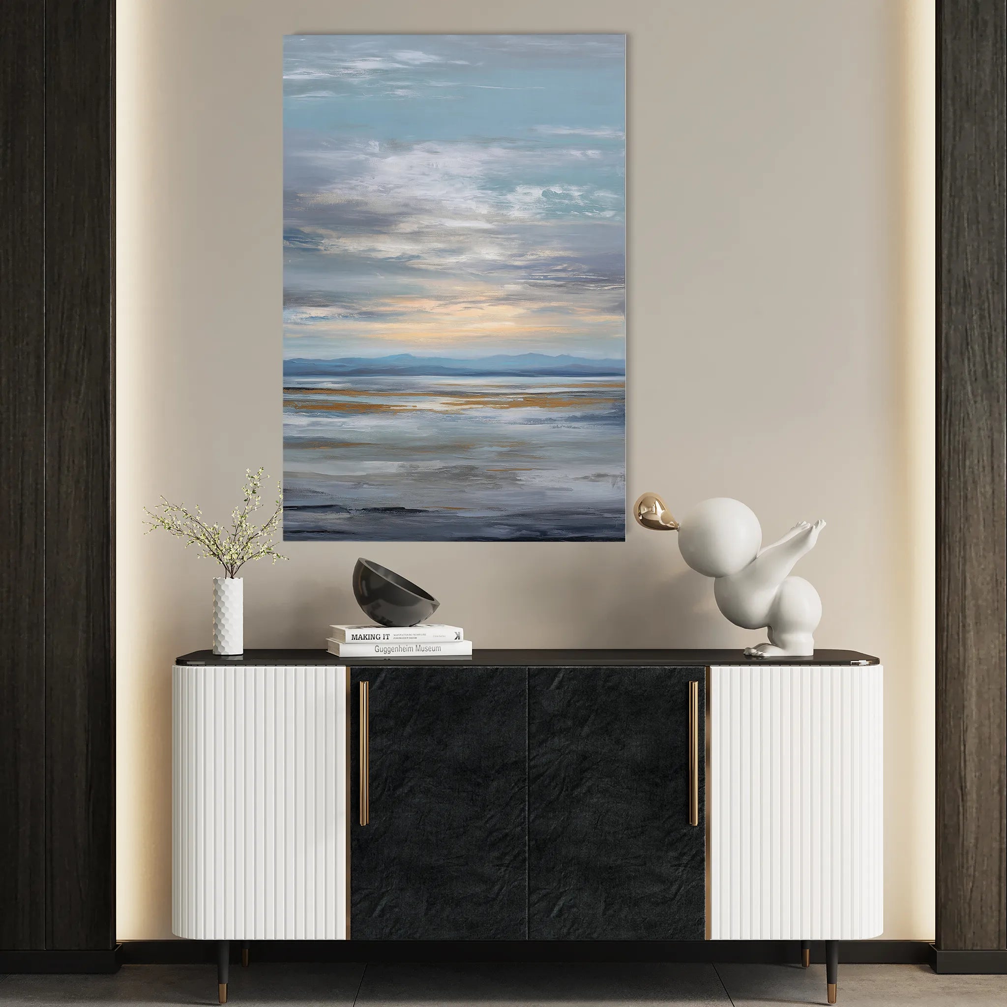 Abstract 2069 Canvas Art 18" x 24" / 45 x 60 cm / Black